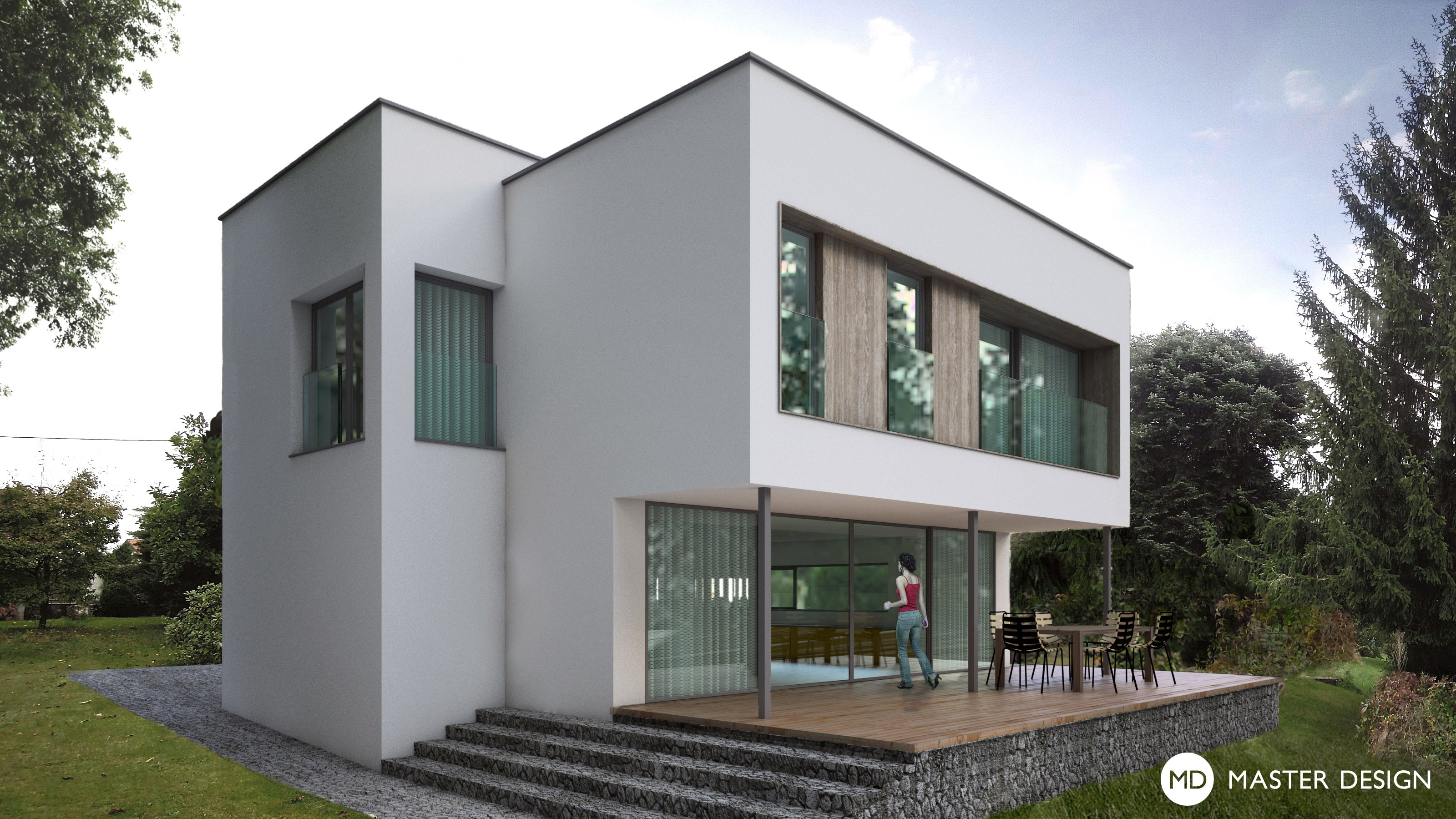 Rekonstrukce funkcionalistické vilky u řekyNový Vestec - vizualizace2 Rekonstrukce funkcionalistické vilky u řekyNový Vestec - vizualizace2
