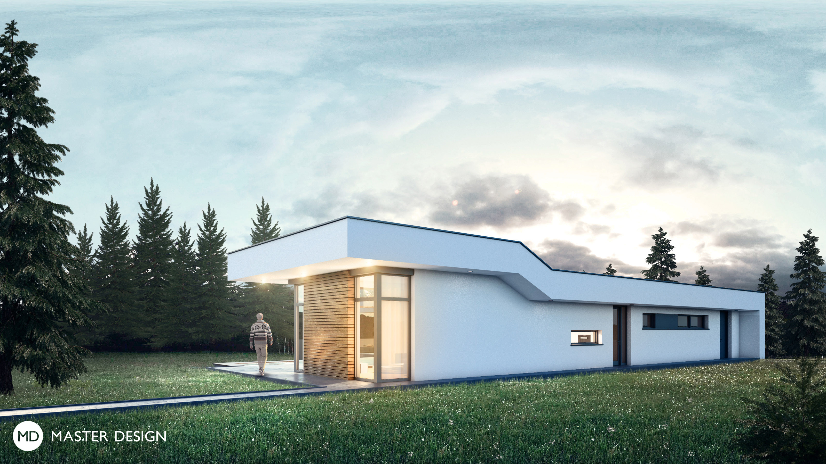 Elegantní bungalov s vyvýšeným obývacím pokojemPraha Východ - vizualizace2 Elegantní bungalov s vyvýšeným obývacím pokojemPraha Východ - vizualizace2