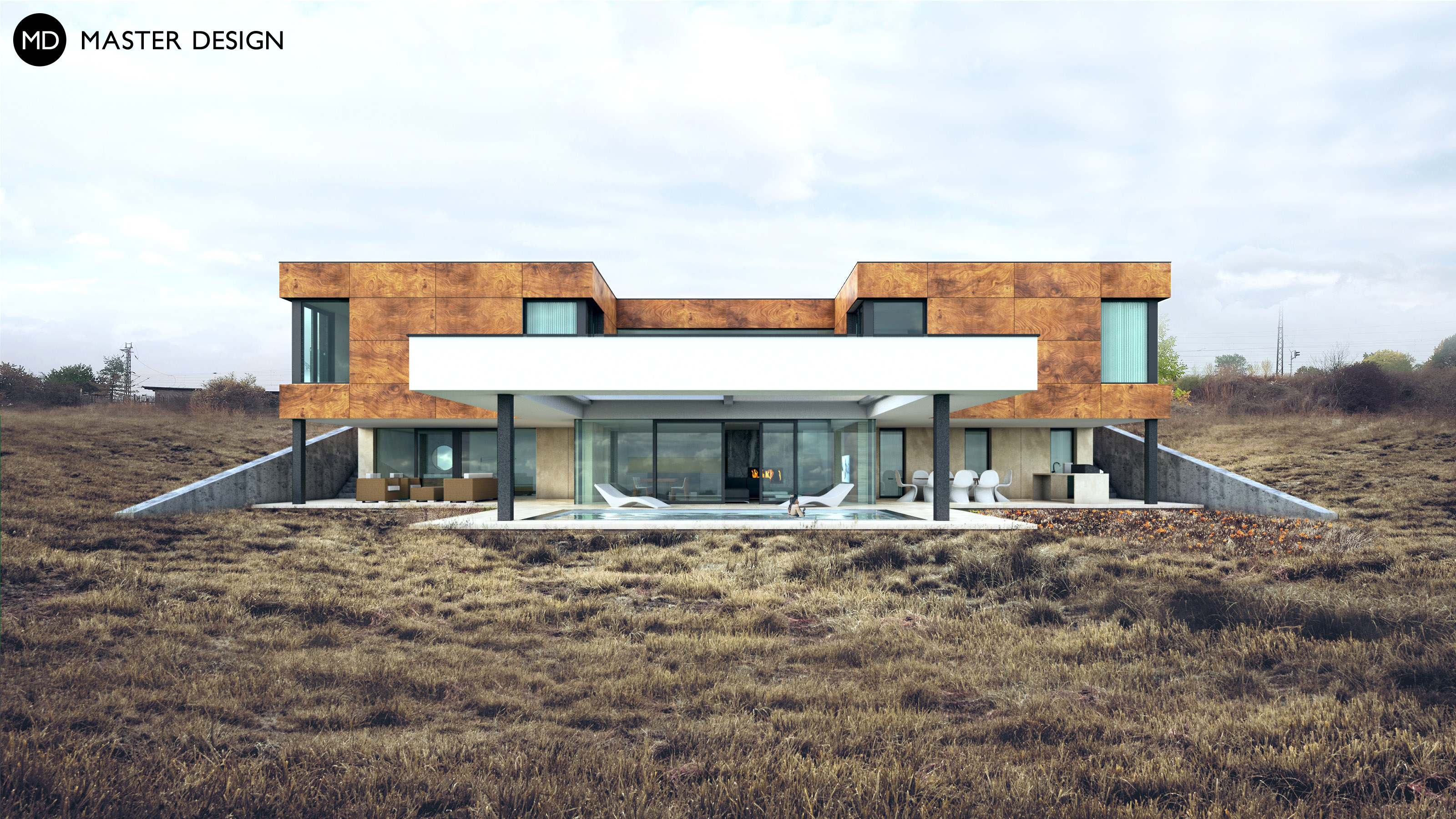 Luxusní nízkoenergetický dům ve svahu s bazénem a venkovní kuchyníJaroměř - vizualizace4 Luxusní nízkoenergetický dům ve svahu s bazénem a venkovní kuchyníJaroměř - vizualizace4