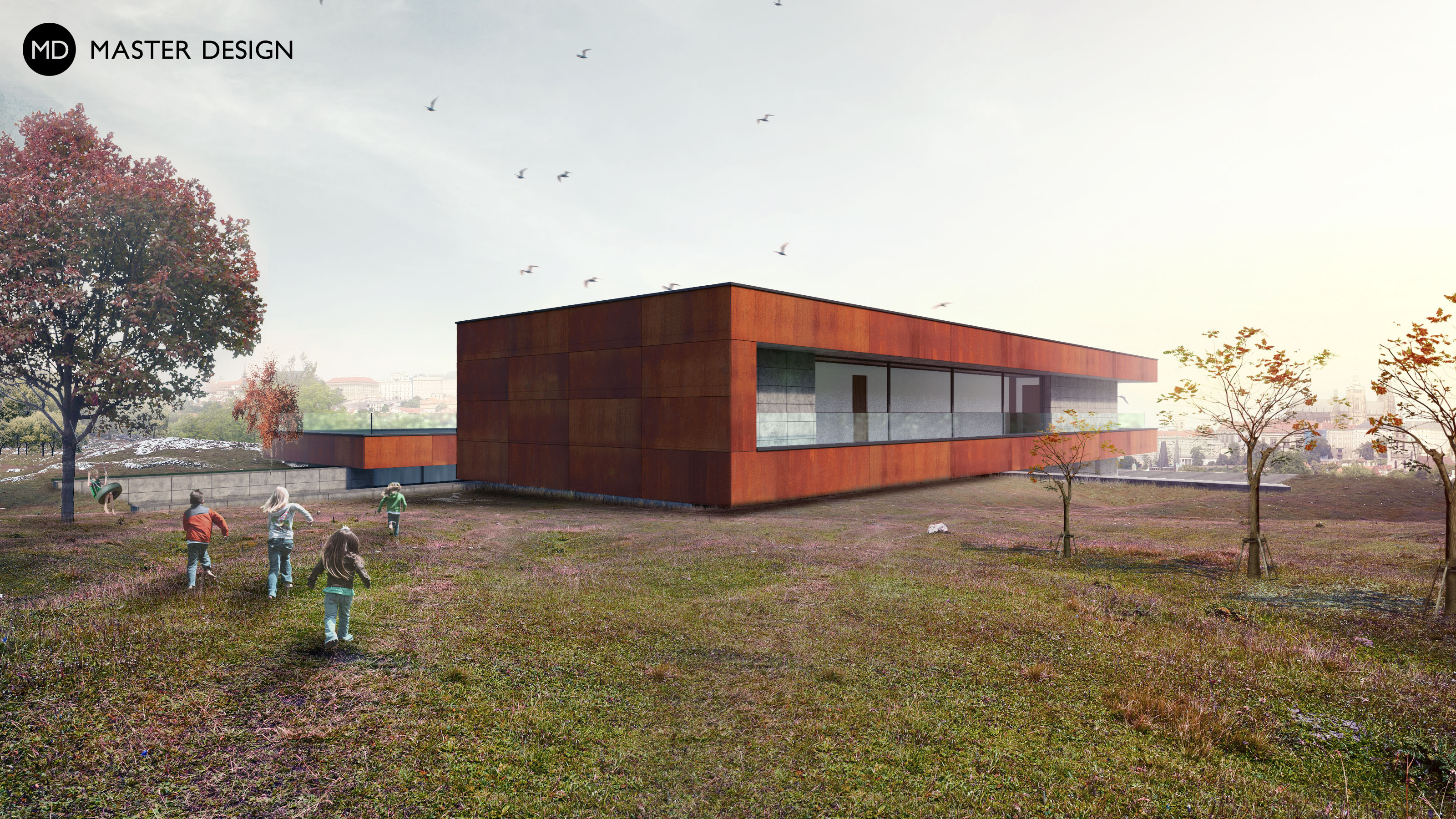 Moderní luxusní vila s vodopádem a výhledem na městoPraha - vizualizace2 Moderní luxusní vila s vodopádem a výhledem na městoPraha - vizualizace2