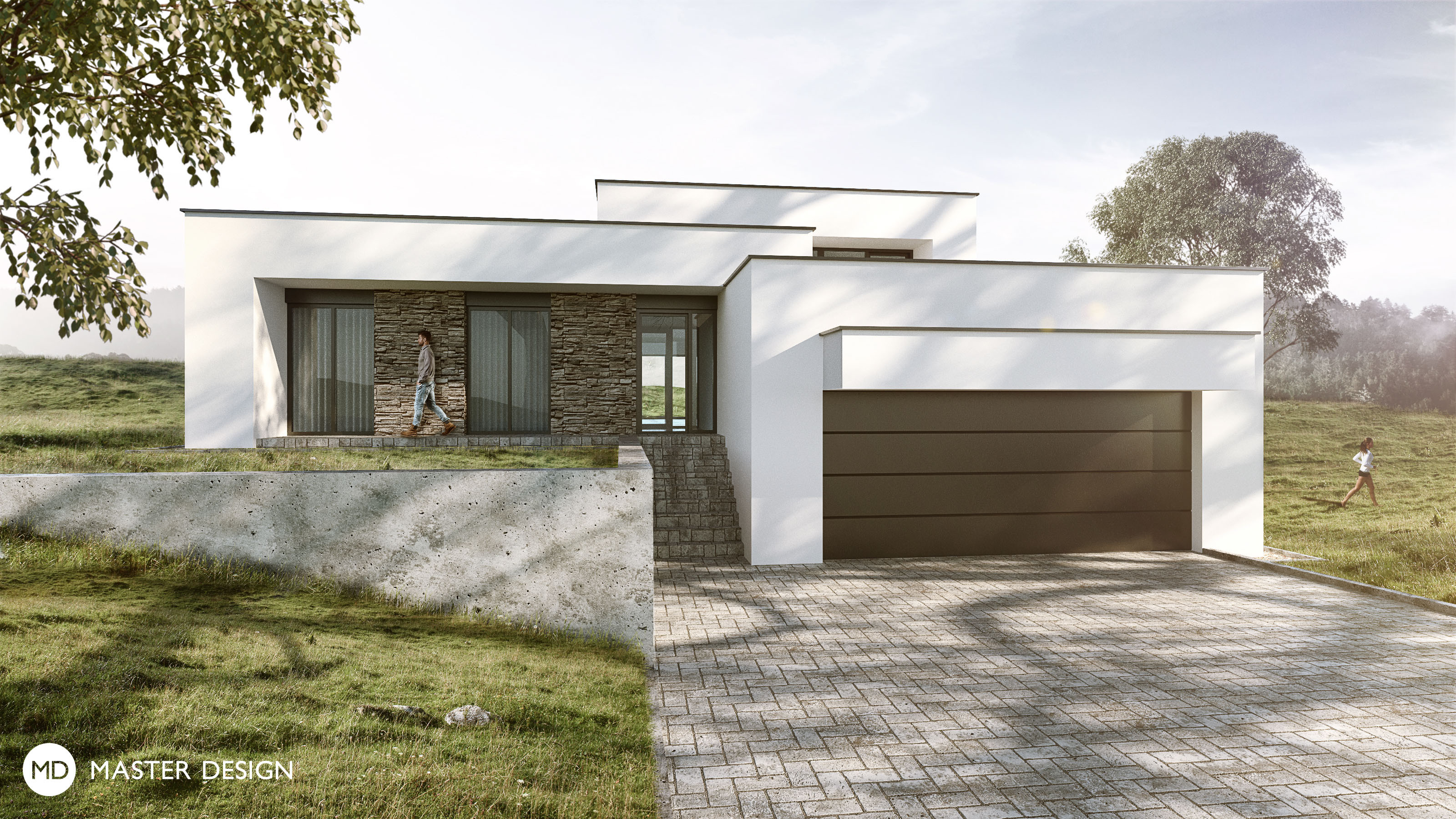 Čtyřúrovňový moderní dům ve svahu - Hajany - preview