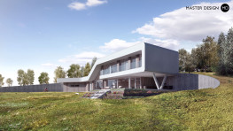 Organický dům vlnící se vedle golfového hřiště v horách - Ostravice - hlavní vizualizace