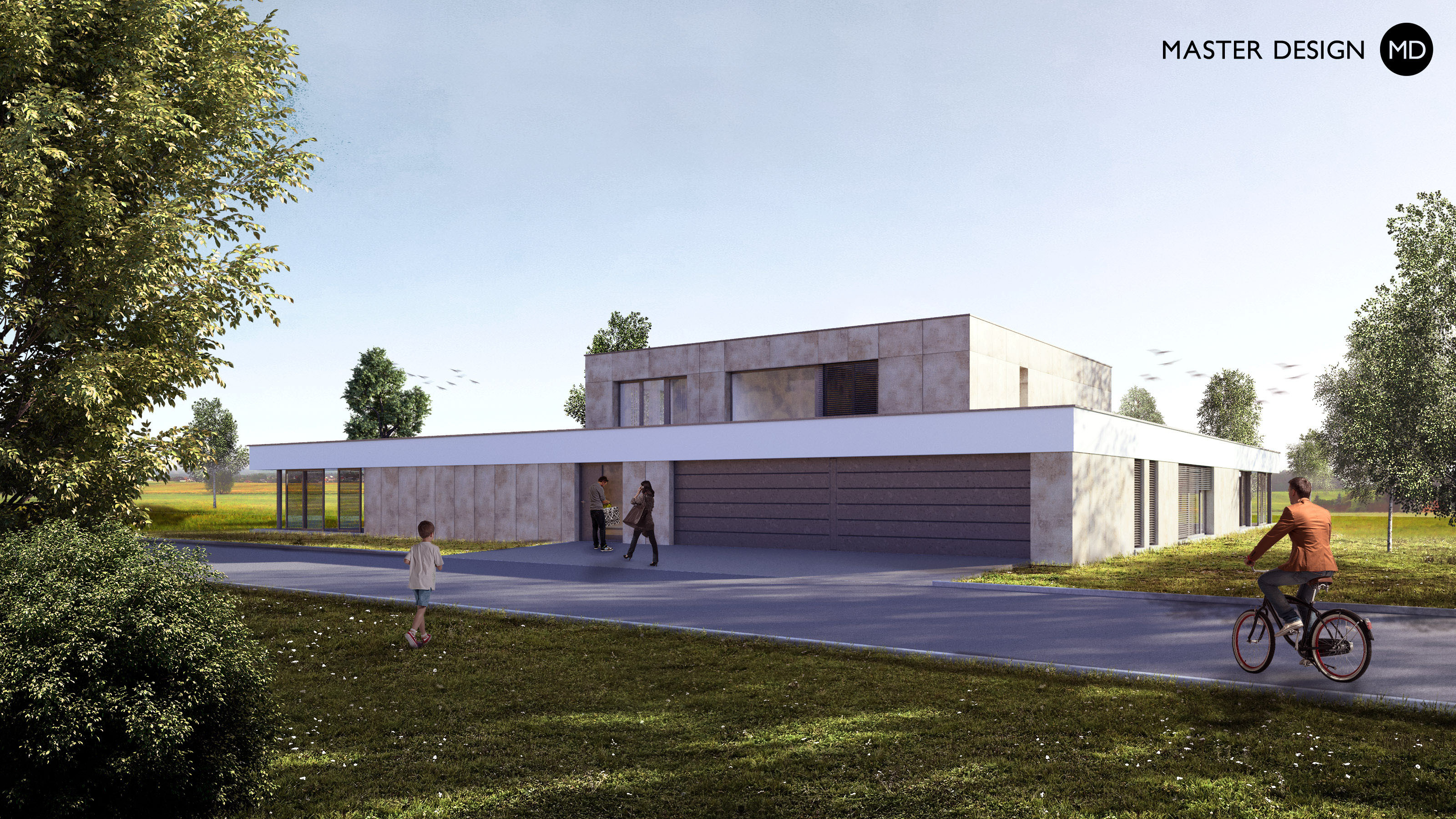 Luxusní vila ve tvaru trojúhelníku #1 s vnitřním bazénemZruč-Senec - vizualizace2 Luxusní vila ve tvaru trojúhelníku #1 s vnitřním bazénemZruč-Senec - vizualizace2