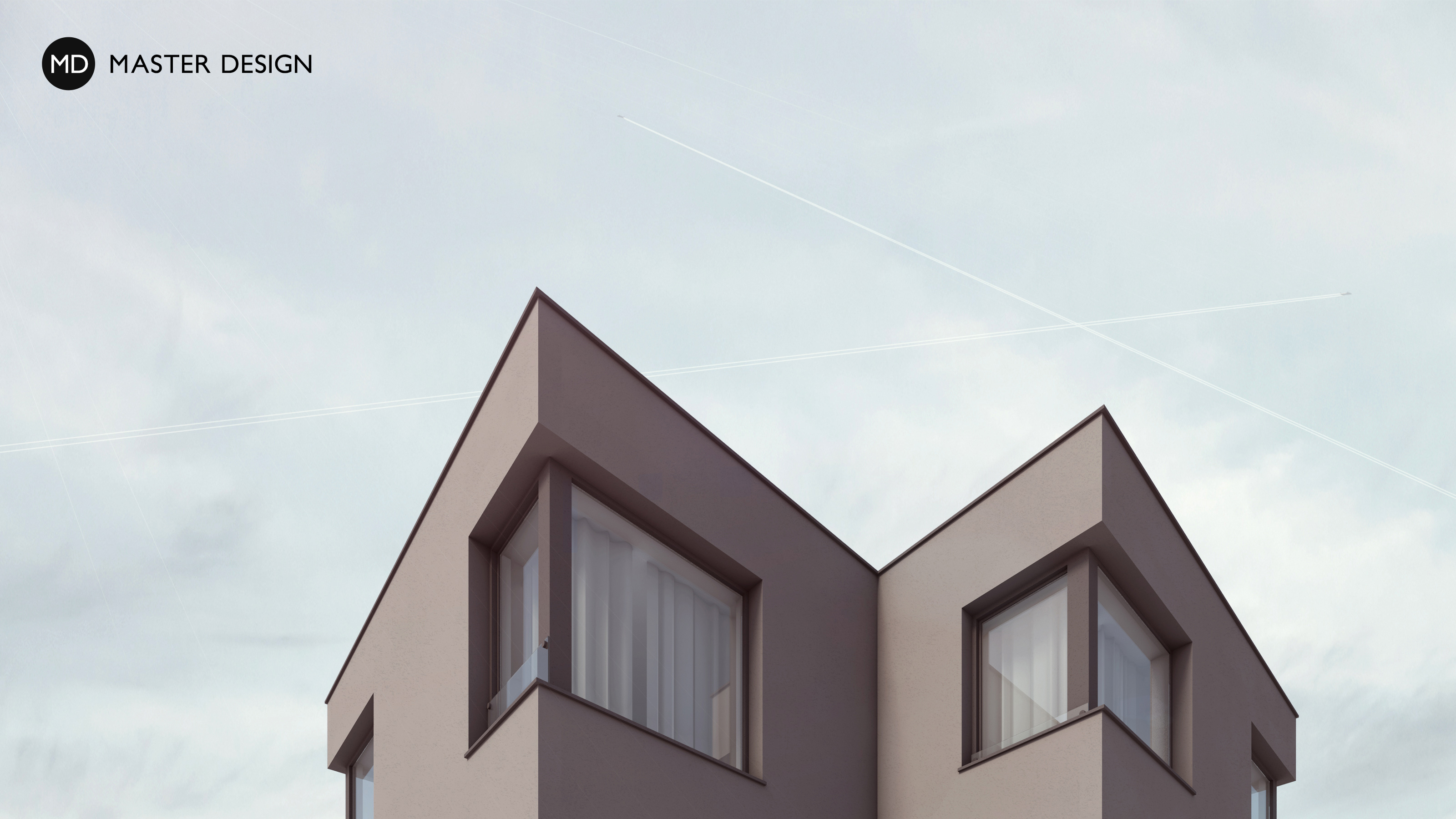 Modern family house &quot;Twins&quot; with upper floor periscopes looking into countrysideTurnov - visualisation3