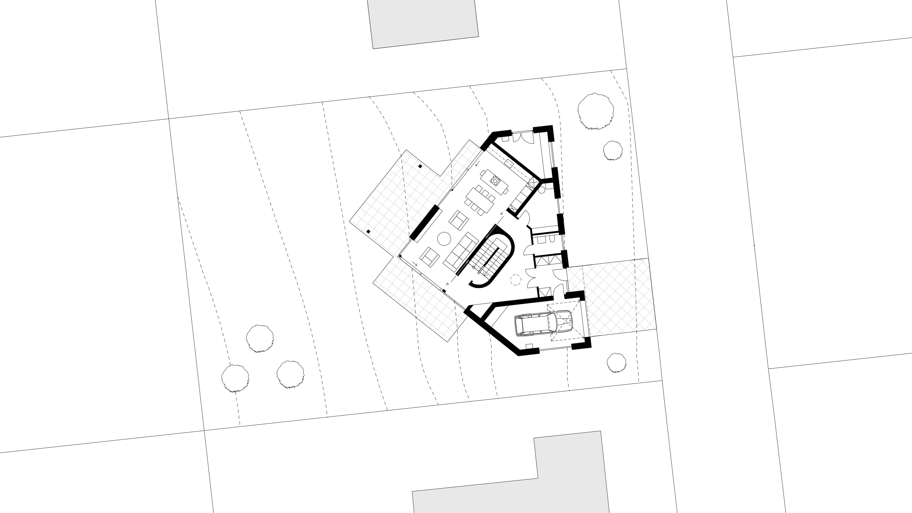Modern family house &quot;Twins&quot; with upper floor periscopes looking into countrysideTurnov - visualisation4