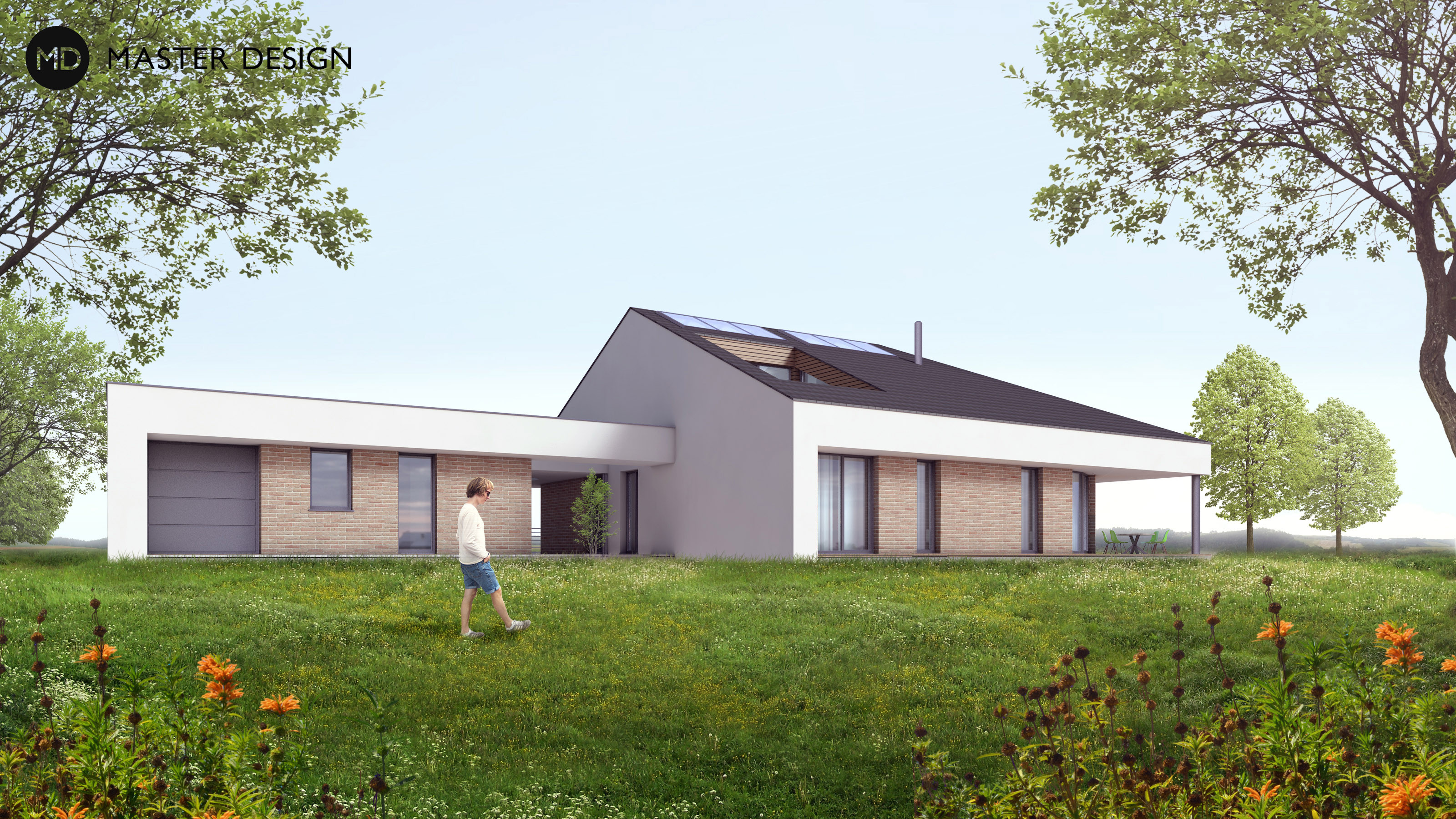 Pasivní dům se střešní terasou a prvky feng shui - Všestary u Říčan - hlavní vizualizace Pasivní dům se střešní terasou a prvky feng shui - Všestary u Říčan - hlavní vizualizace