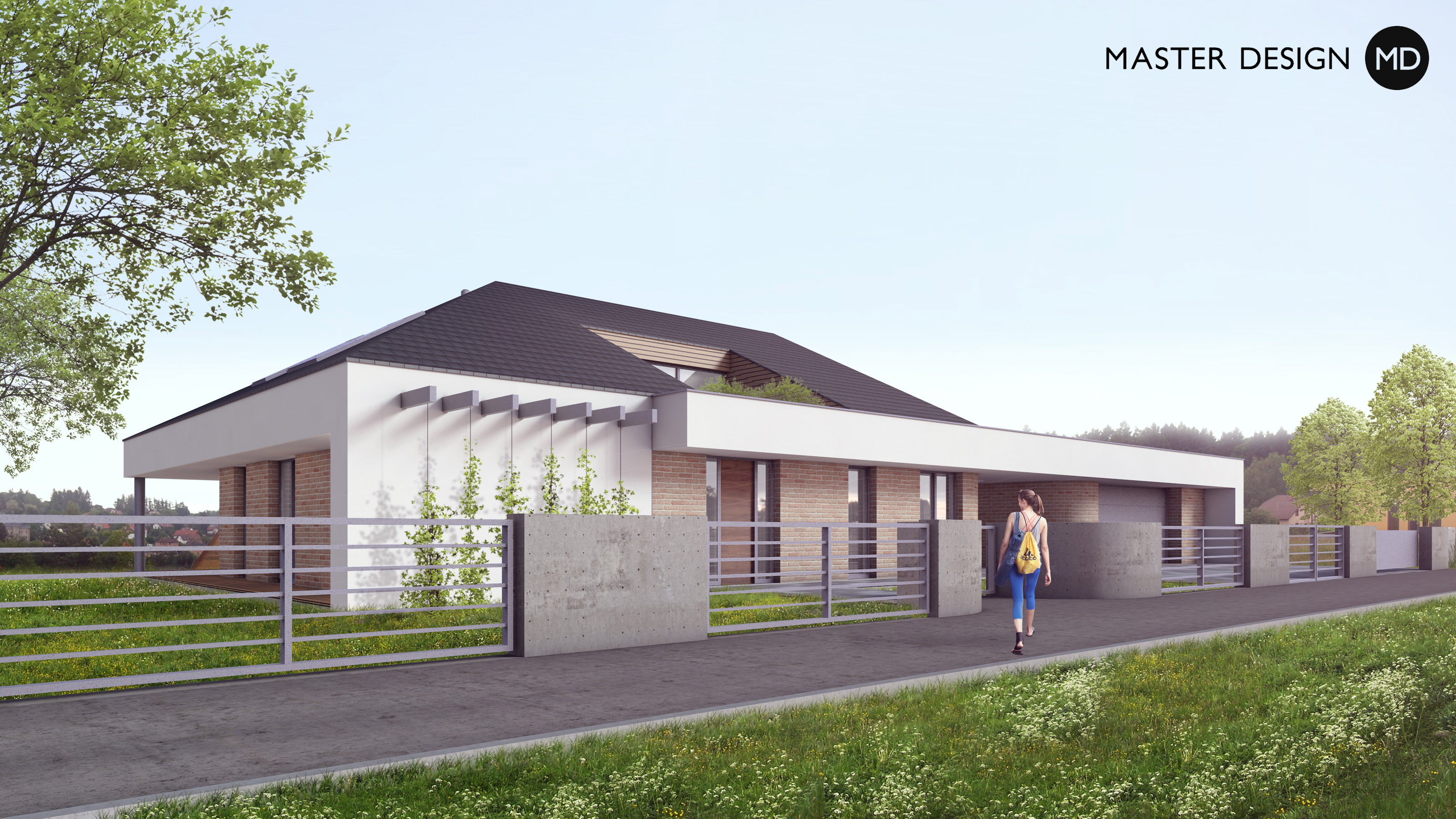 Pasivní dům se střešní terasou a prvky feng shuiVšestary u Říčan - vizualizace2 Pasivní dům se střešní terasou a prvky feng shuiVšestary u Říčan - vizualizace2
