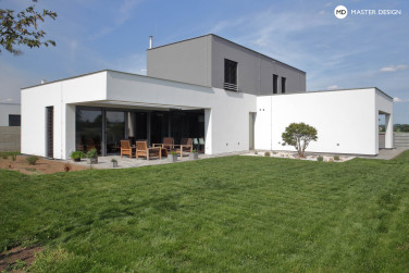 Two storey family house with covered terrace and plain facades - Praha Čestlice - main visualisation