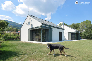 Horský bungalov s plechovou sedlovou střechou s výhledem na Beskydy - Pstruží - hlavní vizualizace