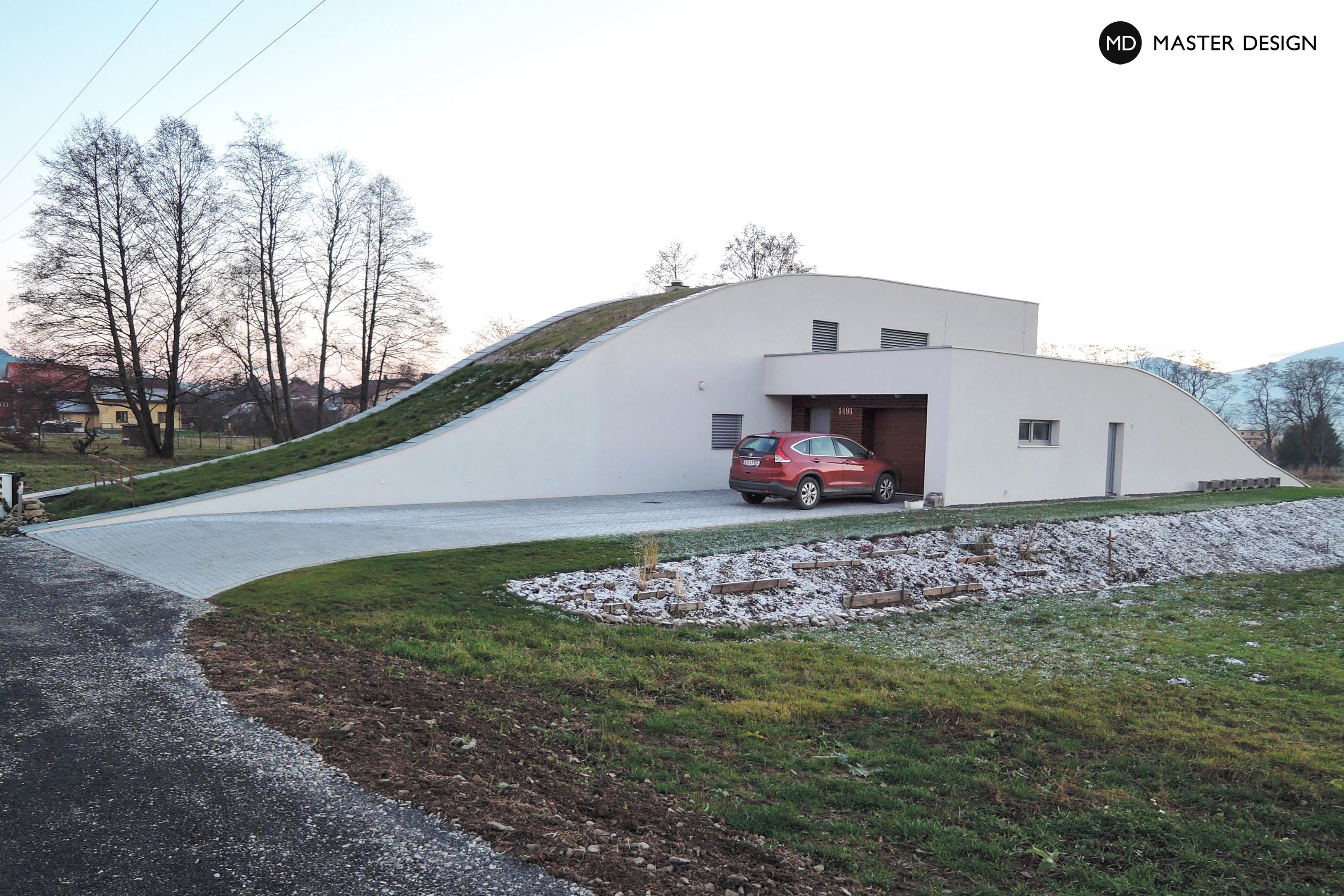 Family house in organic design with green roof in the mountainsBystřice nad Olší - visualisation3