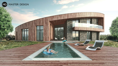 Rounded house close to the forest with wellness and wine cellar - Ostrava Poruba - main visualisation
