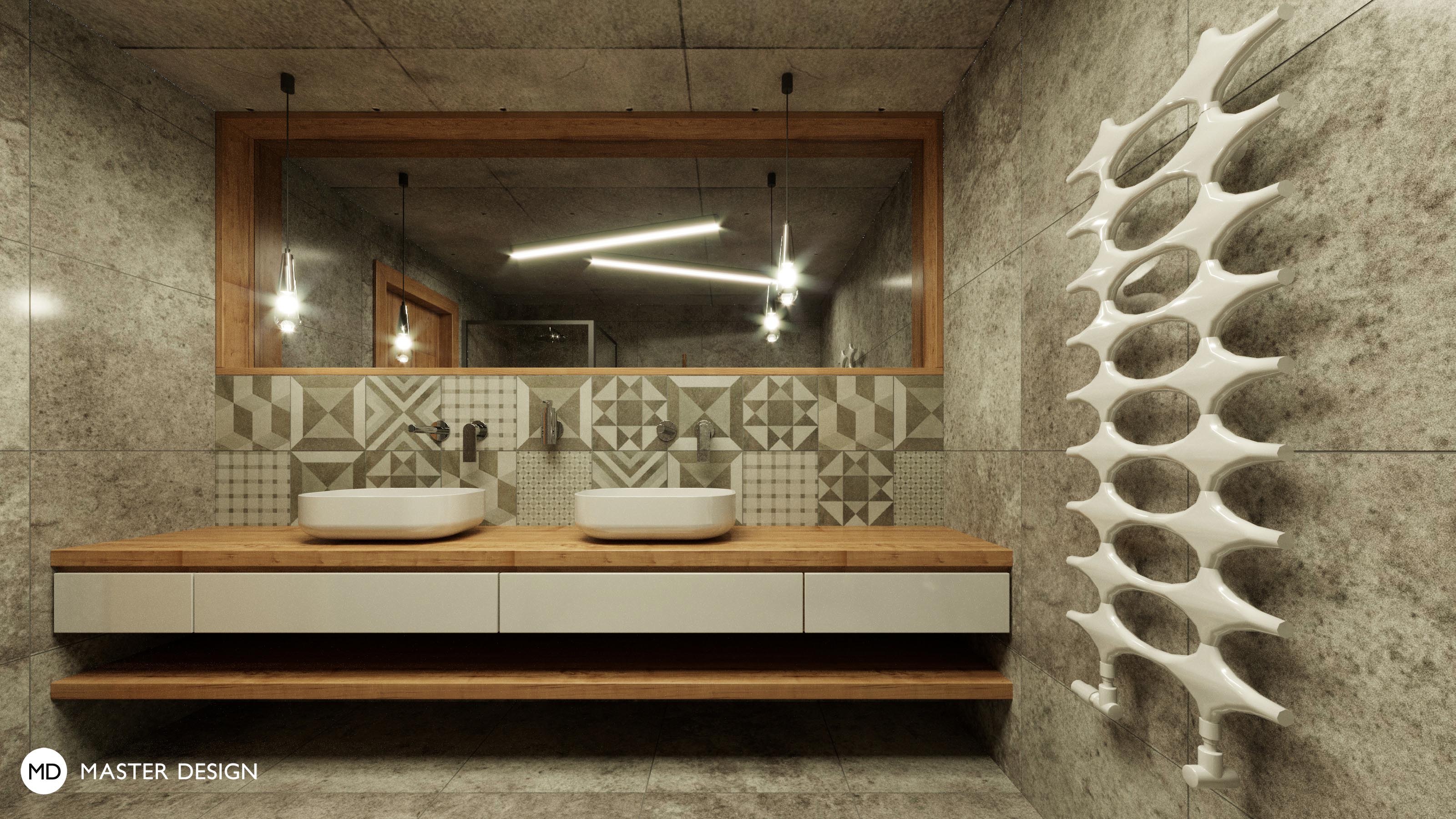 Mountain pension interiors with roof apartmentsRakousko Turrach - visualisation11