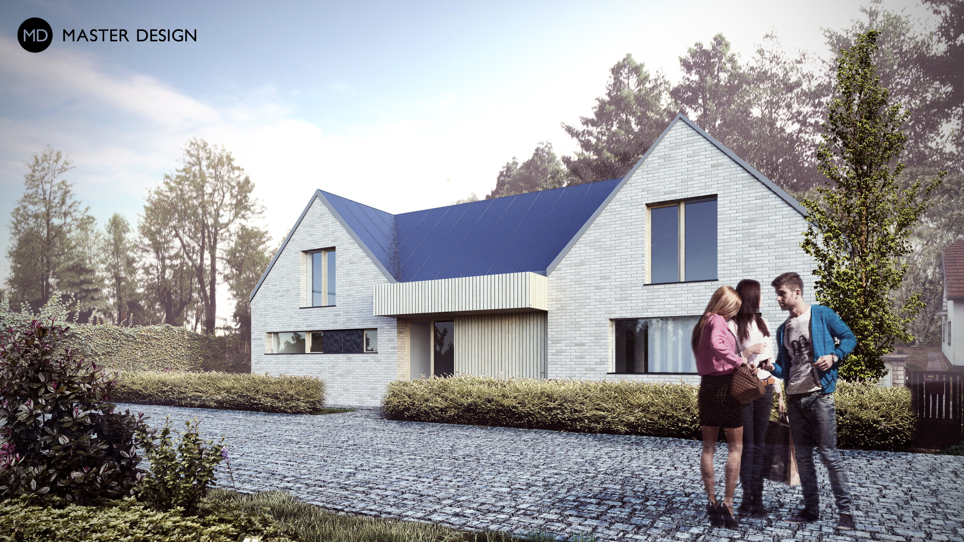 Malý moderní dům s prosklenými štítyZvole - vizualizace3 Malý moderní dům s prosklenými štítyZvole - vizualizace3