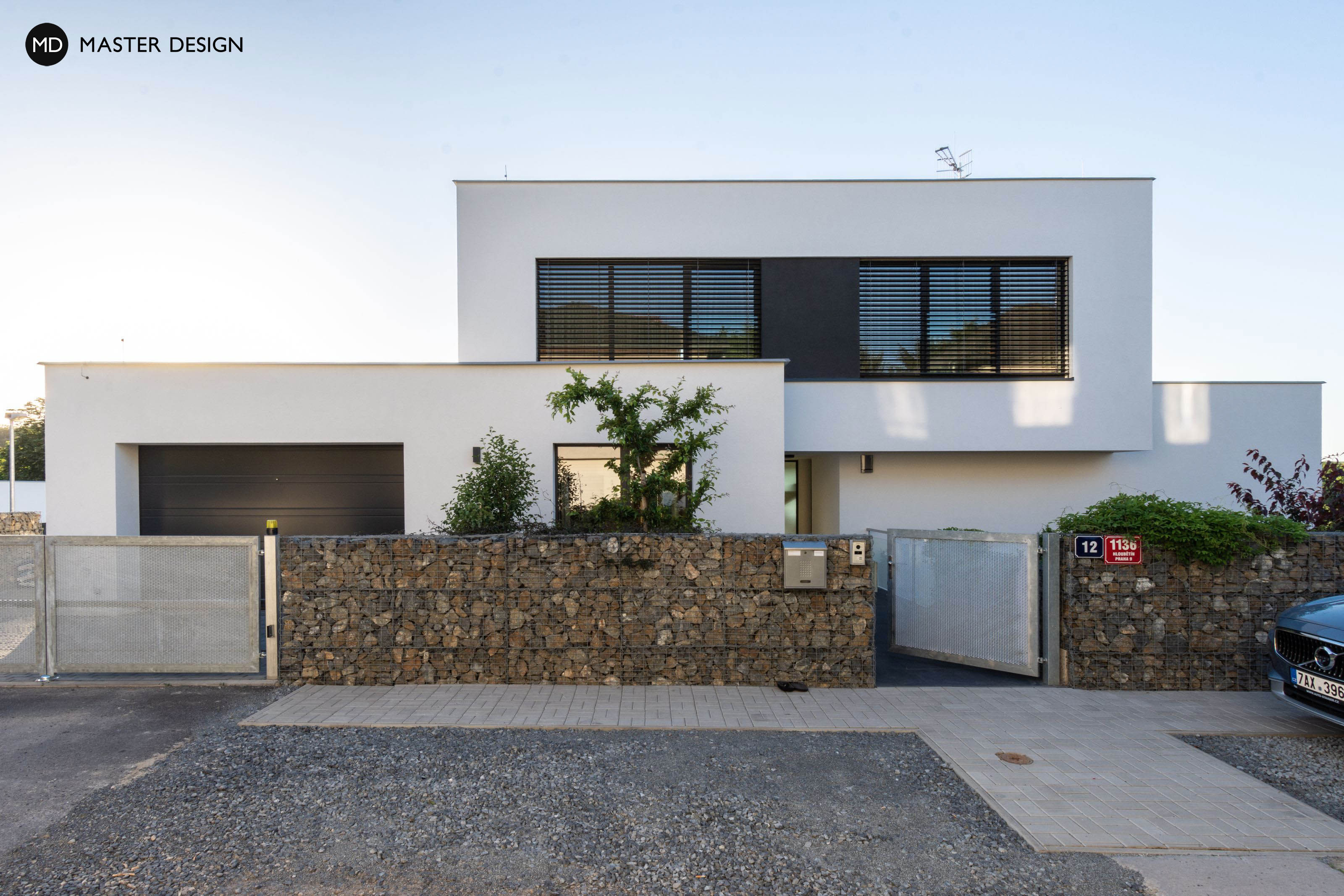 White three storey house at the slopePraha - visualisation4
