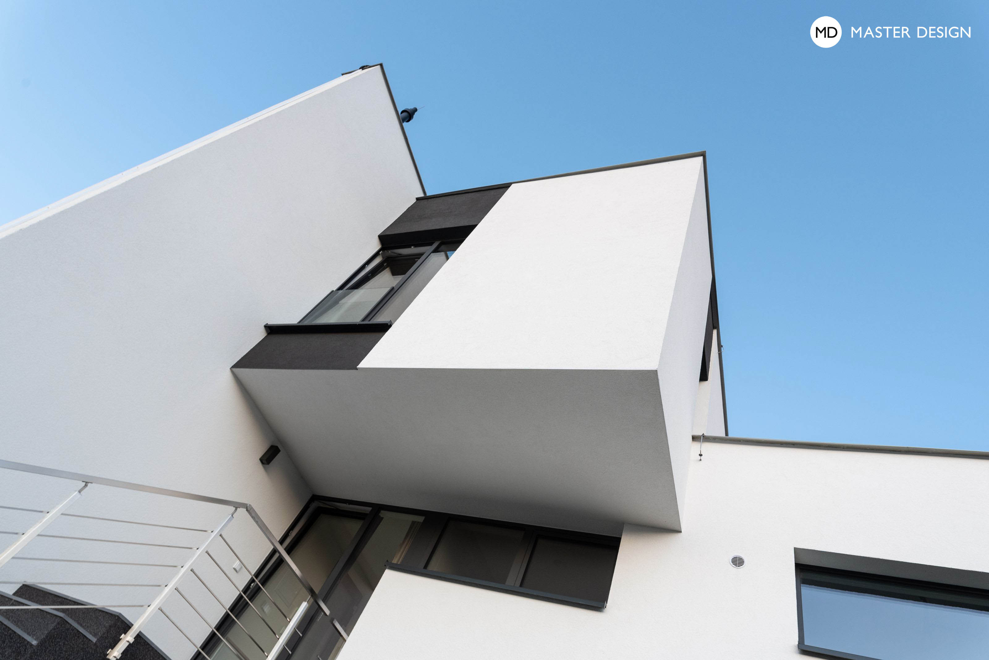White three storey house at the slopePraha - visualisation5