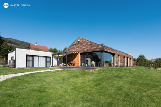 Jednoduchý moderní bungalov v horách s dřevěným obkladem - Pstruží - hlavní vizualizace
