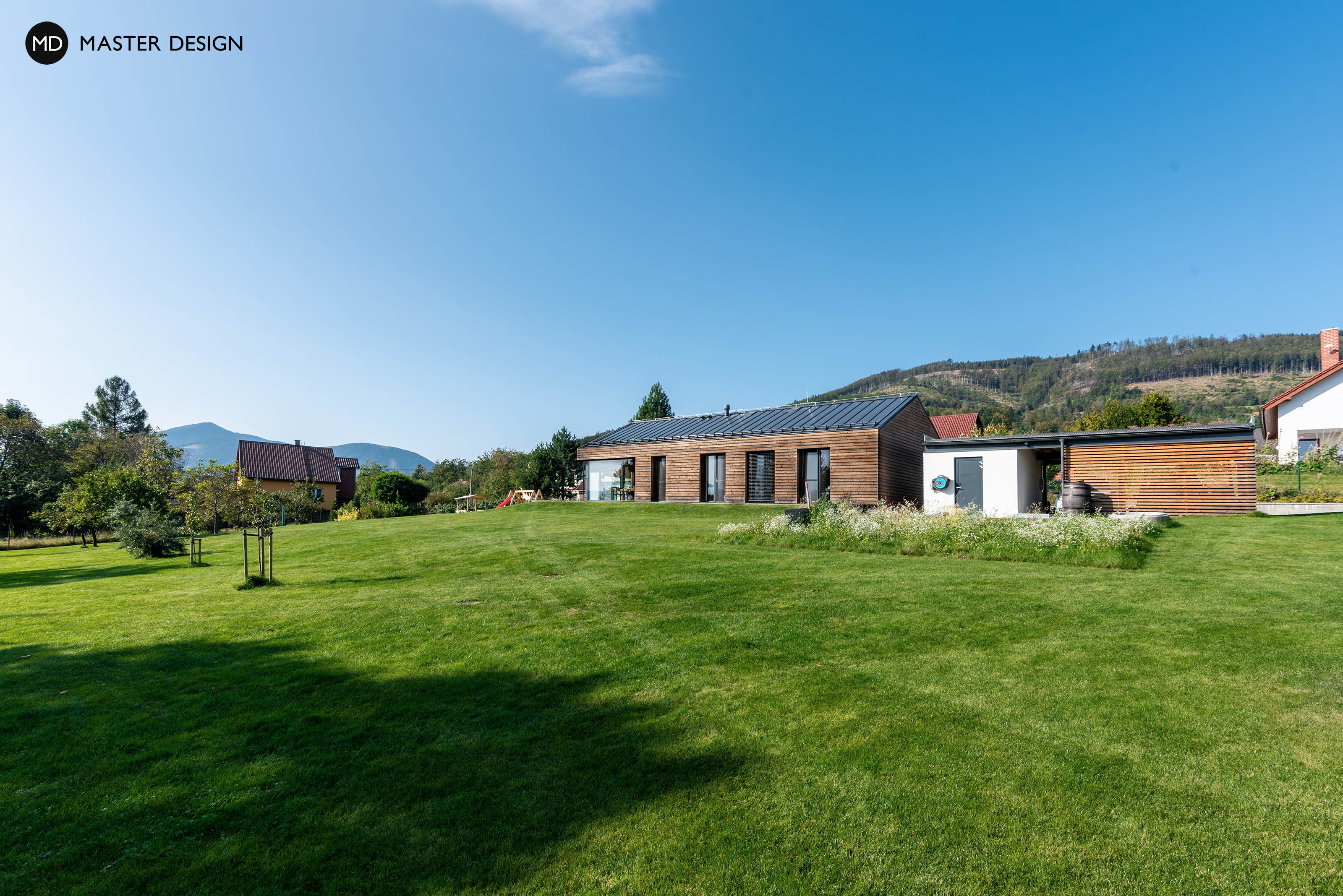 Jednoduchý moderní bungalov v horách s dřevěným obklademPstruží - vizualizace5