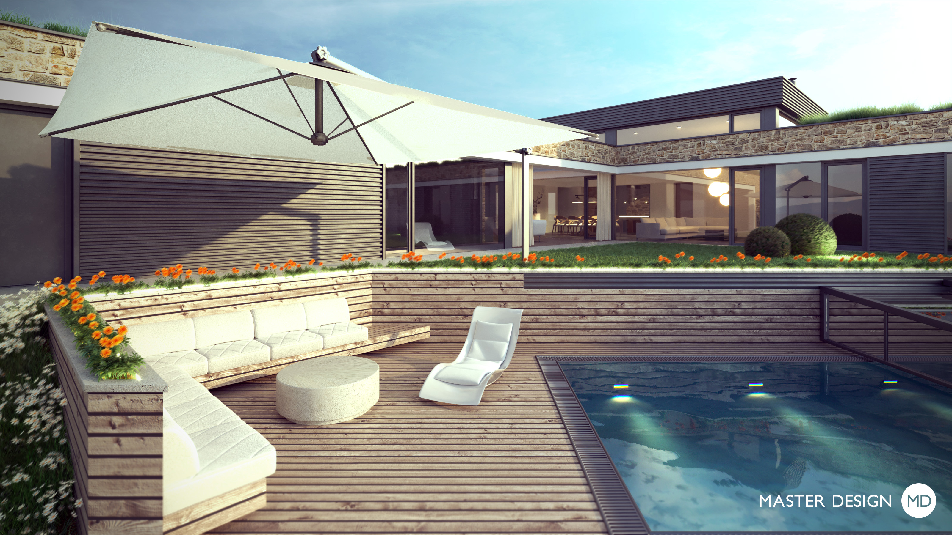 The Tuscan Style Modern Villa with AtriumNový Jičín - visualisation3 The Tuscan Style Modern Villa with AtriumNový Jičín - visualisation3