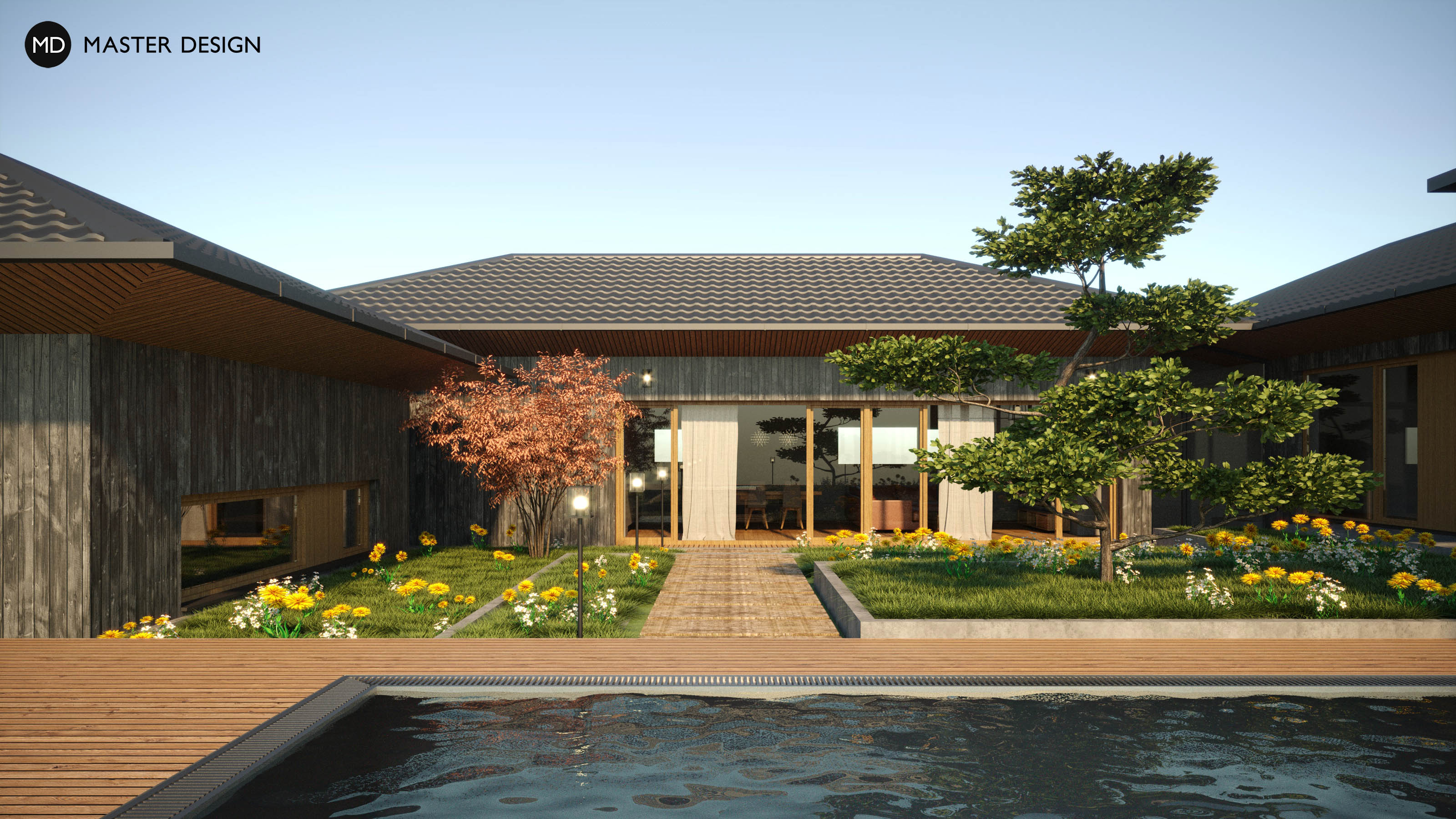 Japanese Style House with Relaxing GazeboKrálovice u Zlonic - visualisation3 Japanese Style House with Relaxing GazeboKrálovice u Zlonic - visualisation3