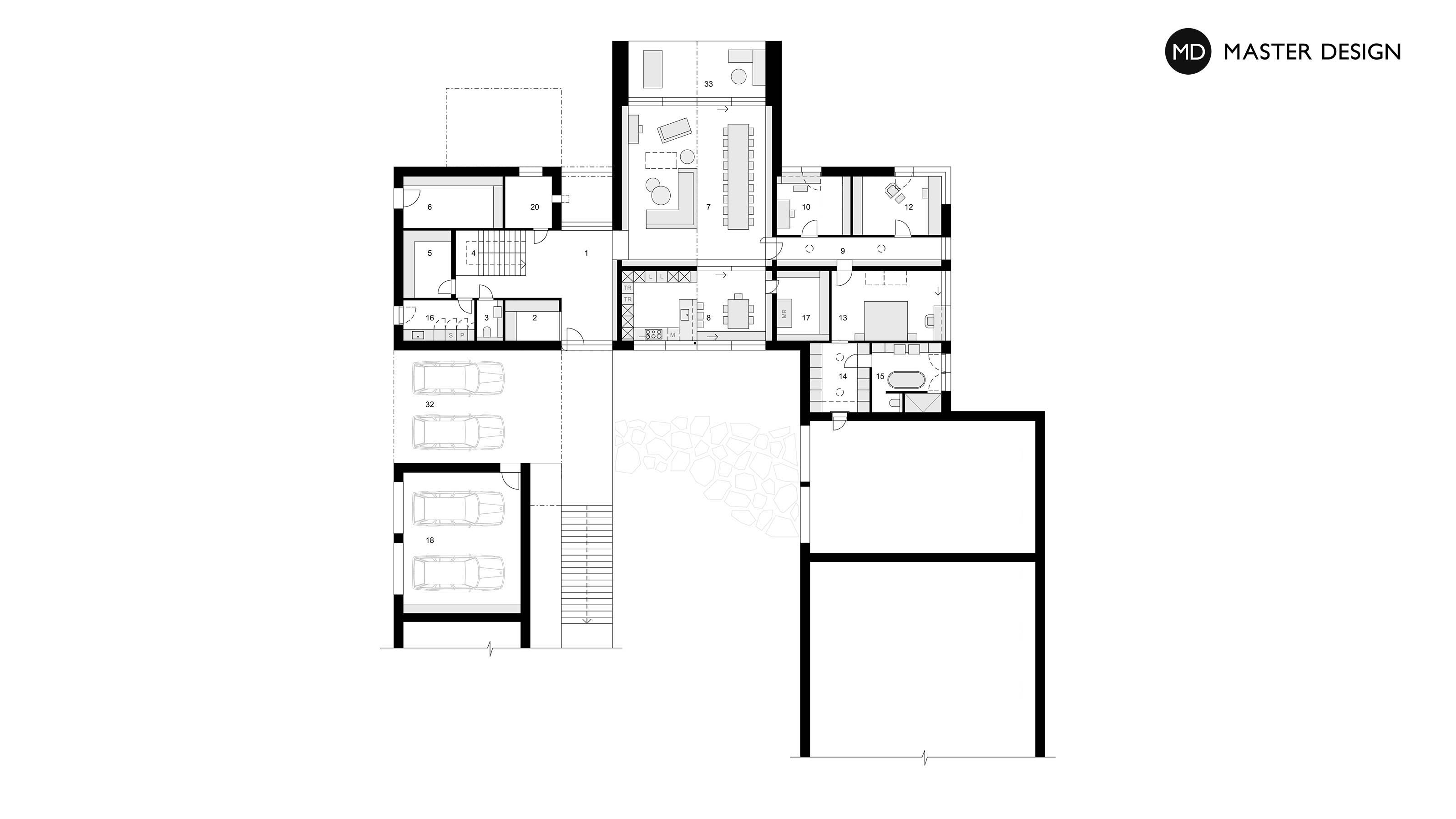 The House with Wooden Shingles and Exposed Concrete as a Mirror of the LandscapeLouny - visualisation4