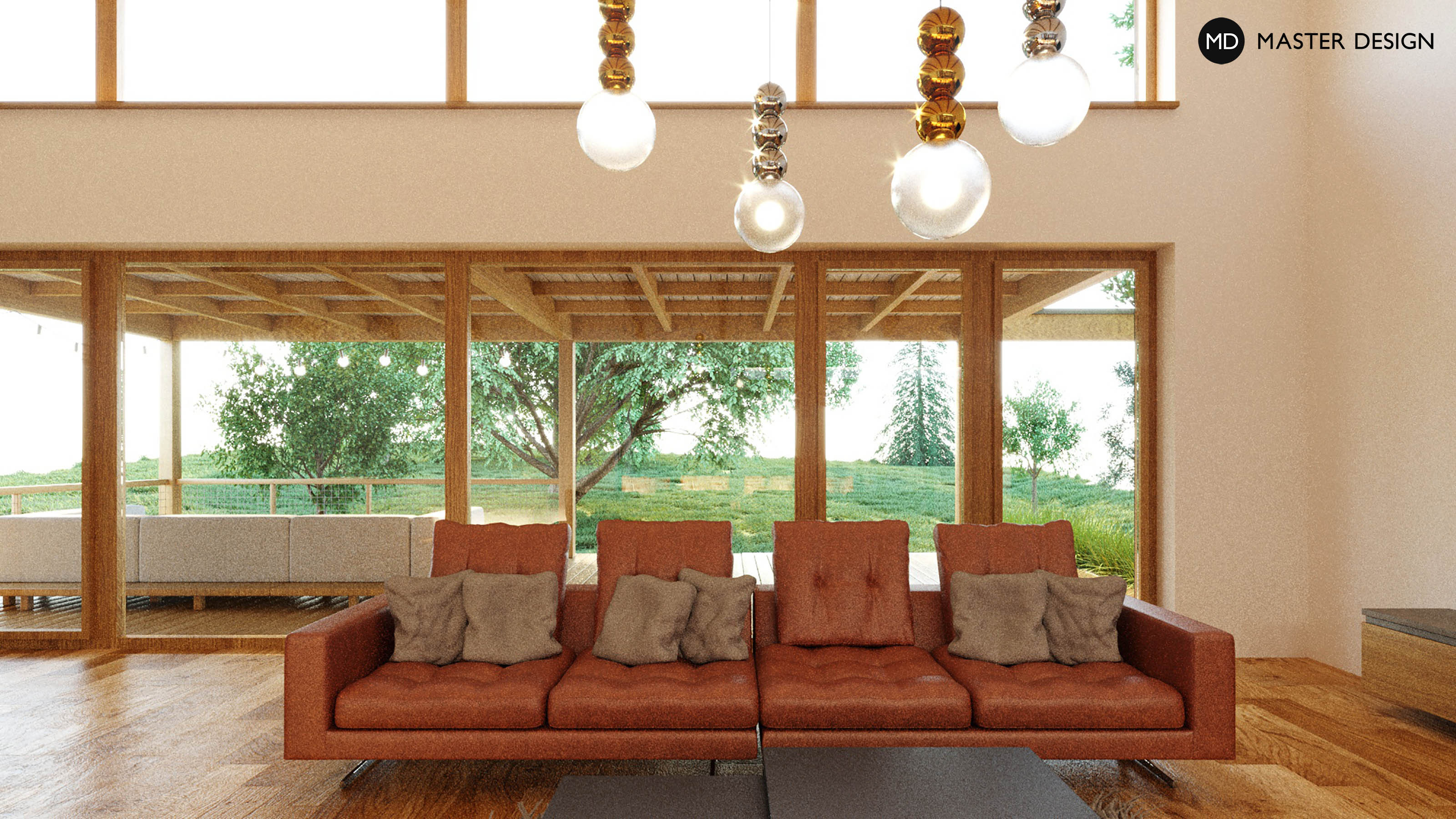 Interior of a single-family home with an atriumKanice - visualisation2