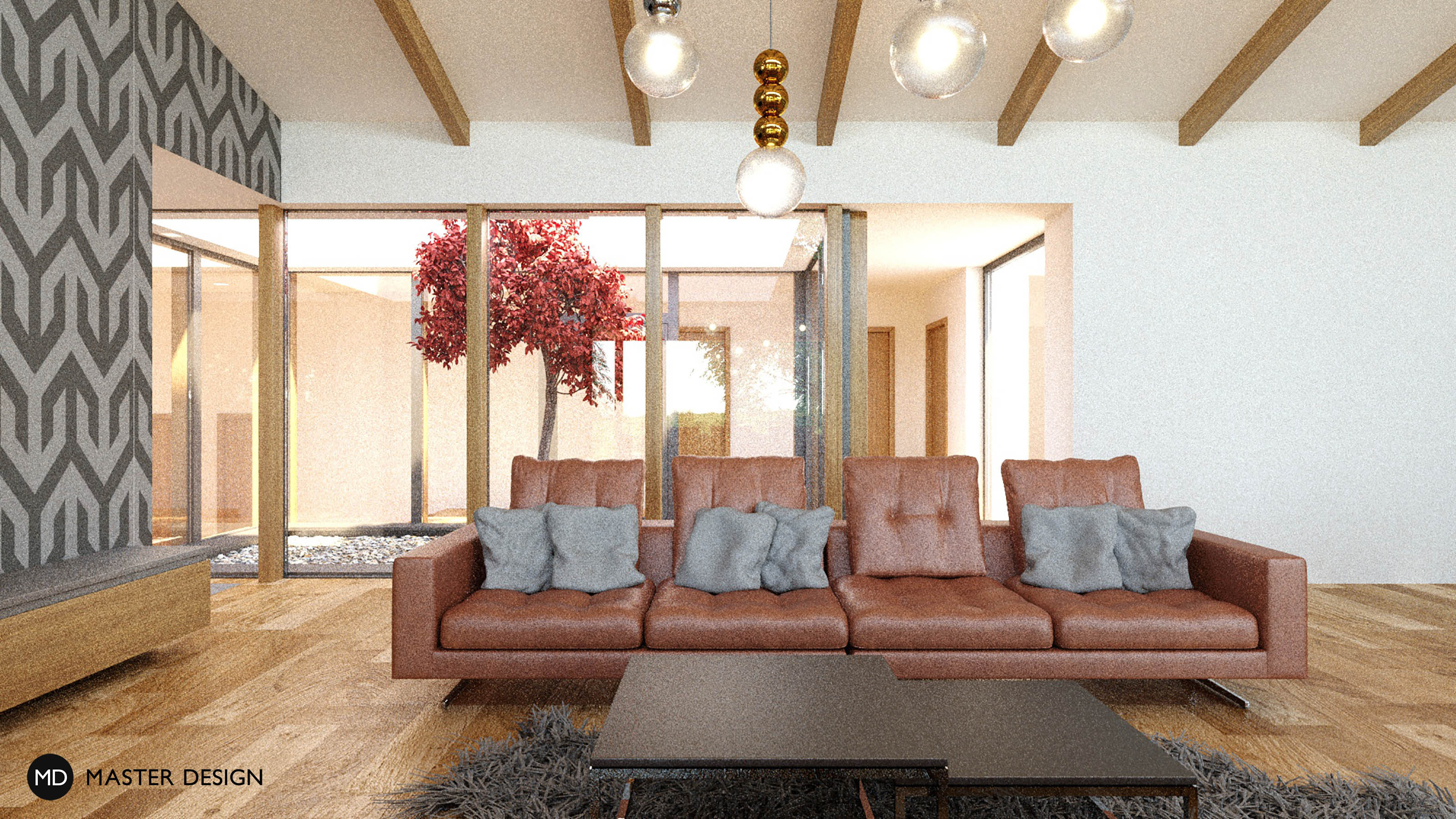 Interior of a single-family home with an atriumKanice - visualisation3