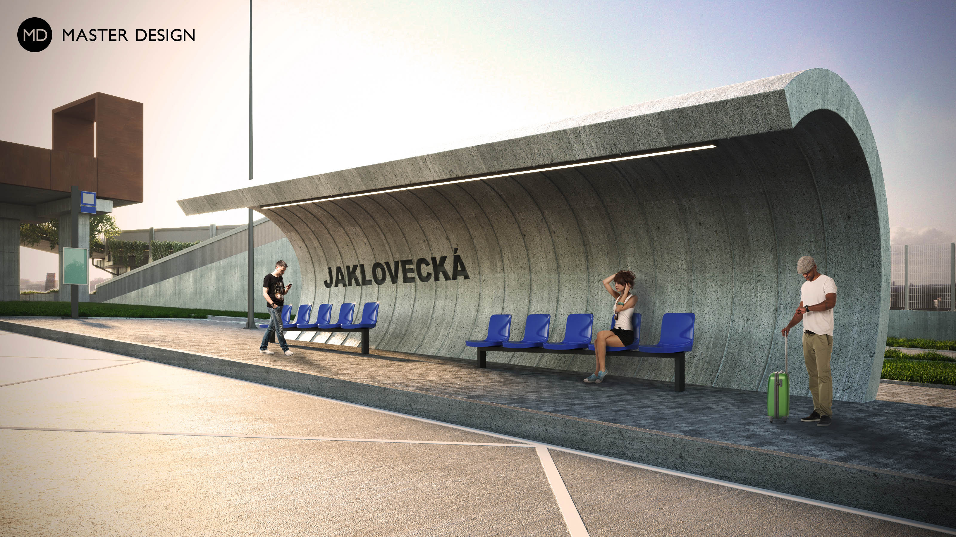 Revitalizace veřejného prostoru s vyhlídkou a travnatým mostem - Ostrava Bazaly - vizualizace 4 Revitalizace veřejného prostoru s vyhlídkou a travnatým mostem - Ostrava Bazaly - vizualizace 4