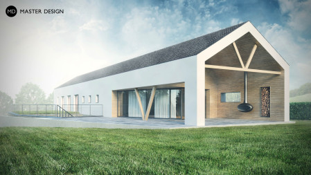 Moderní vesnický dům s wellness se zapuštěným atriem - Bruntál - hlavní vizualizace
