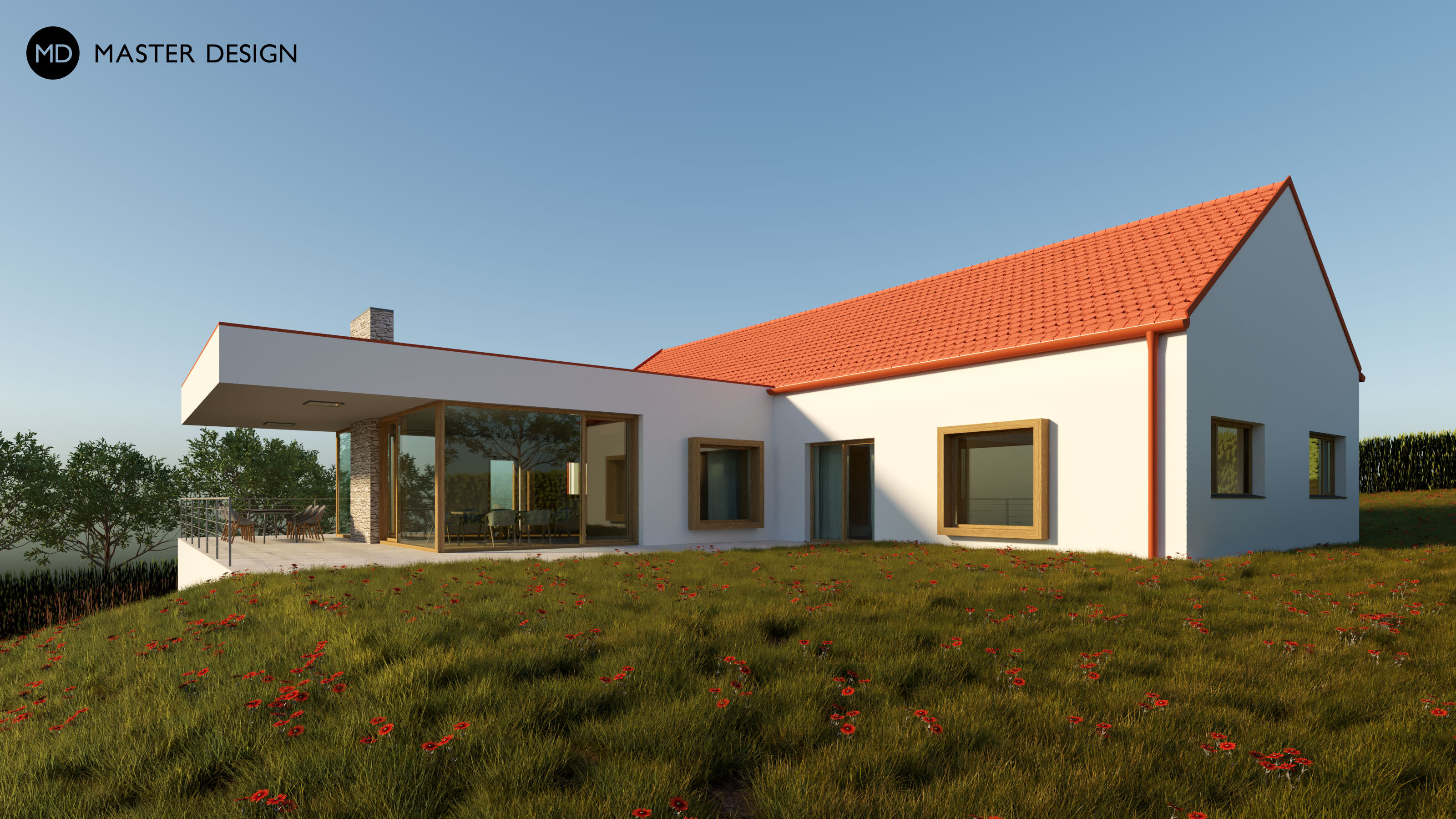 Rodinný dům, ve kterém se střetává moderní s tradičním - Sulice - hlavní vizualizace Rodinný dům, ve kterém se střetává moderní s tradičním - Sulice - hlavní vizualizace