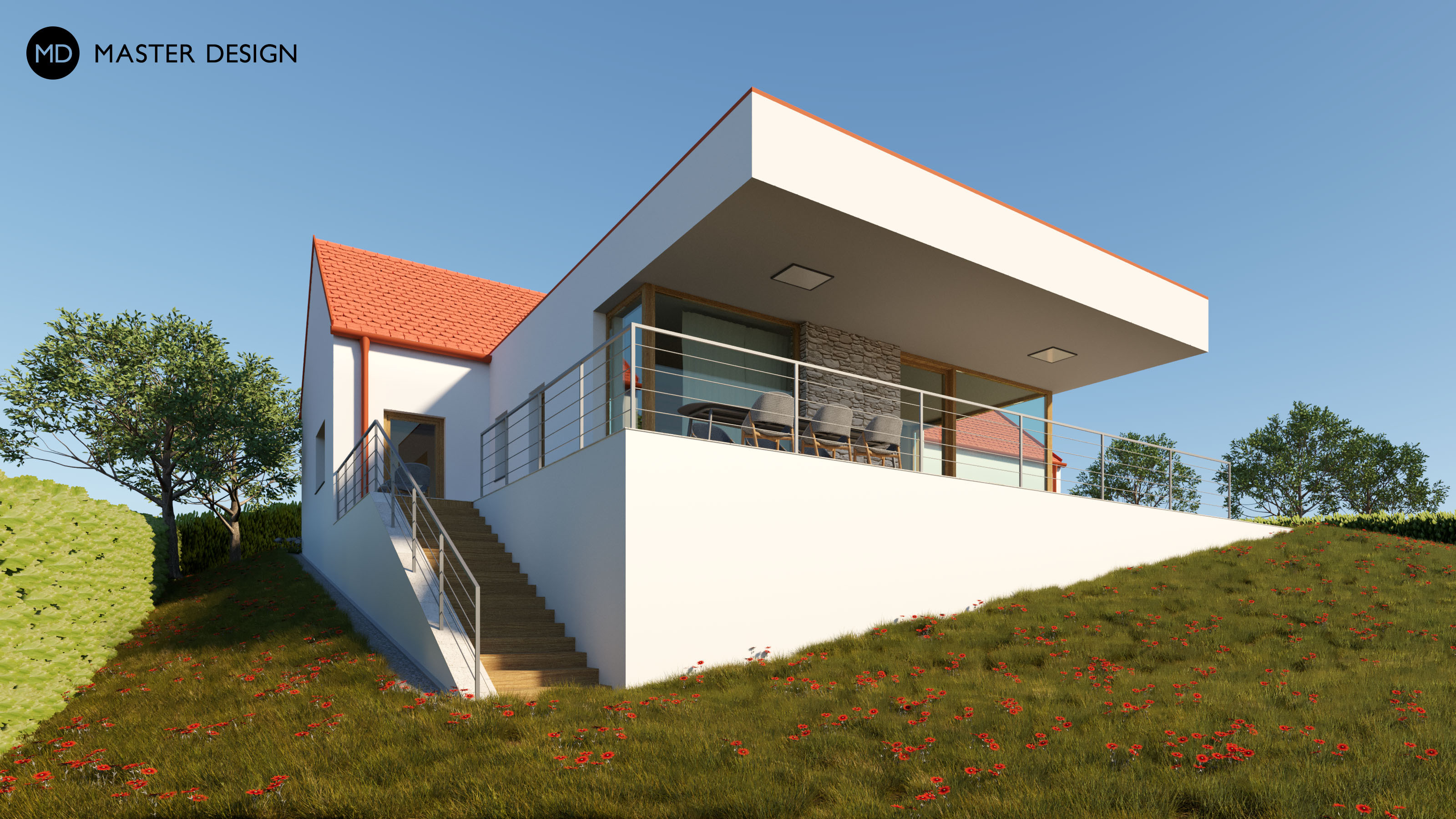 Rodinný dům, ve kterém se střetává moderní s tradičnímSulice - vizualizace3 Rodinný dům, ve kterém se střetává moderní s tradičnímSulice - vizualizace3
