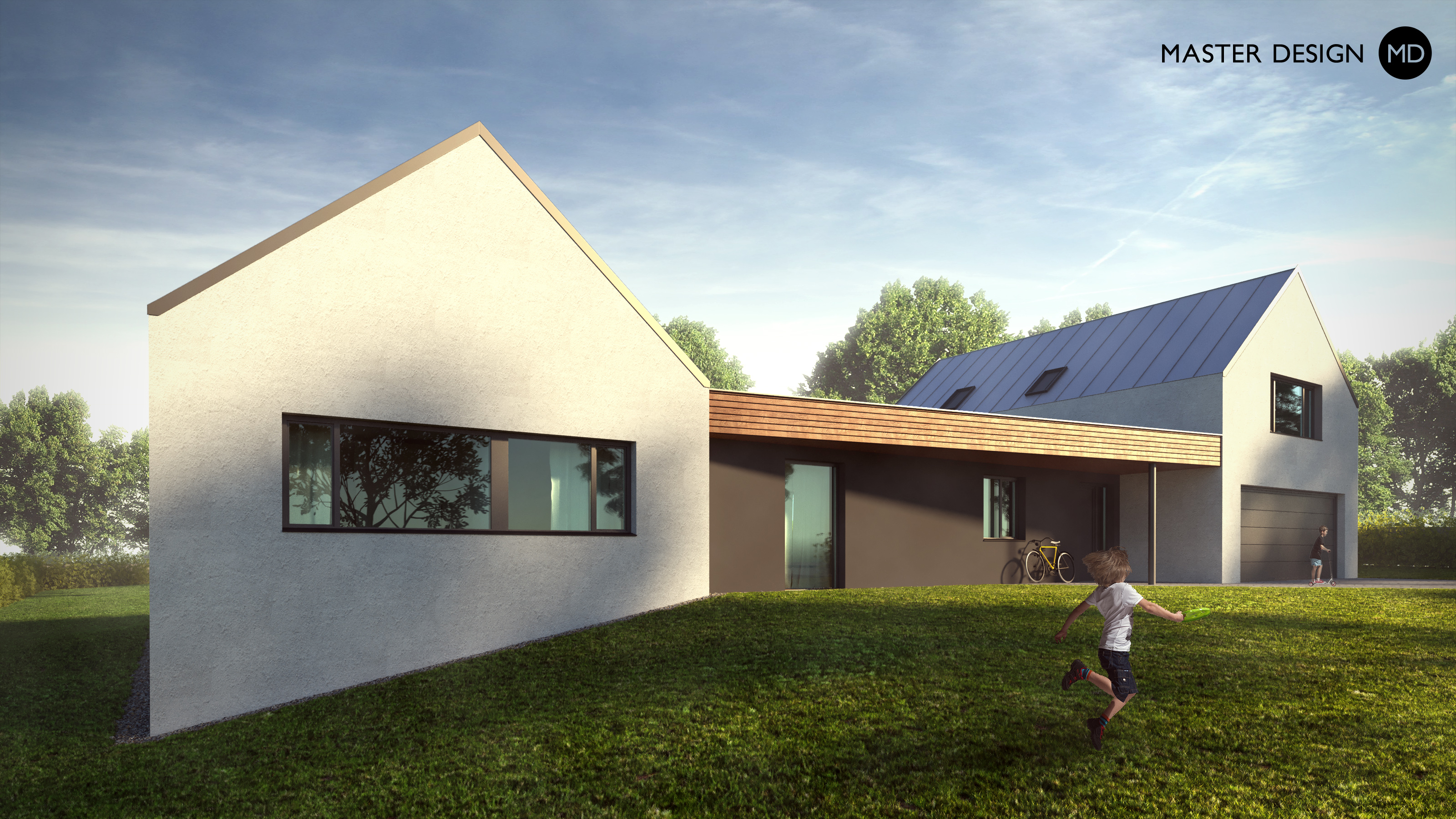 Family House with Traditional Shapes and Fitness Zone near the ForestLetkov - visualisation2