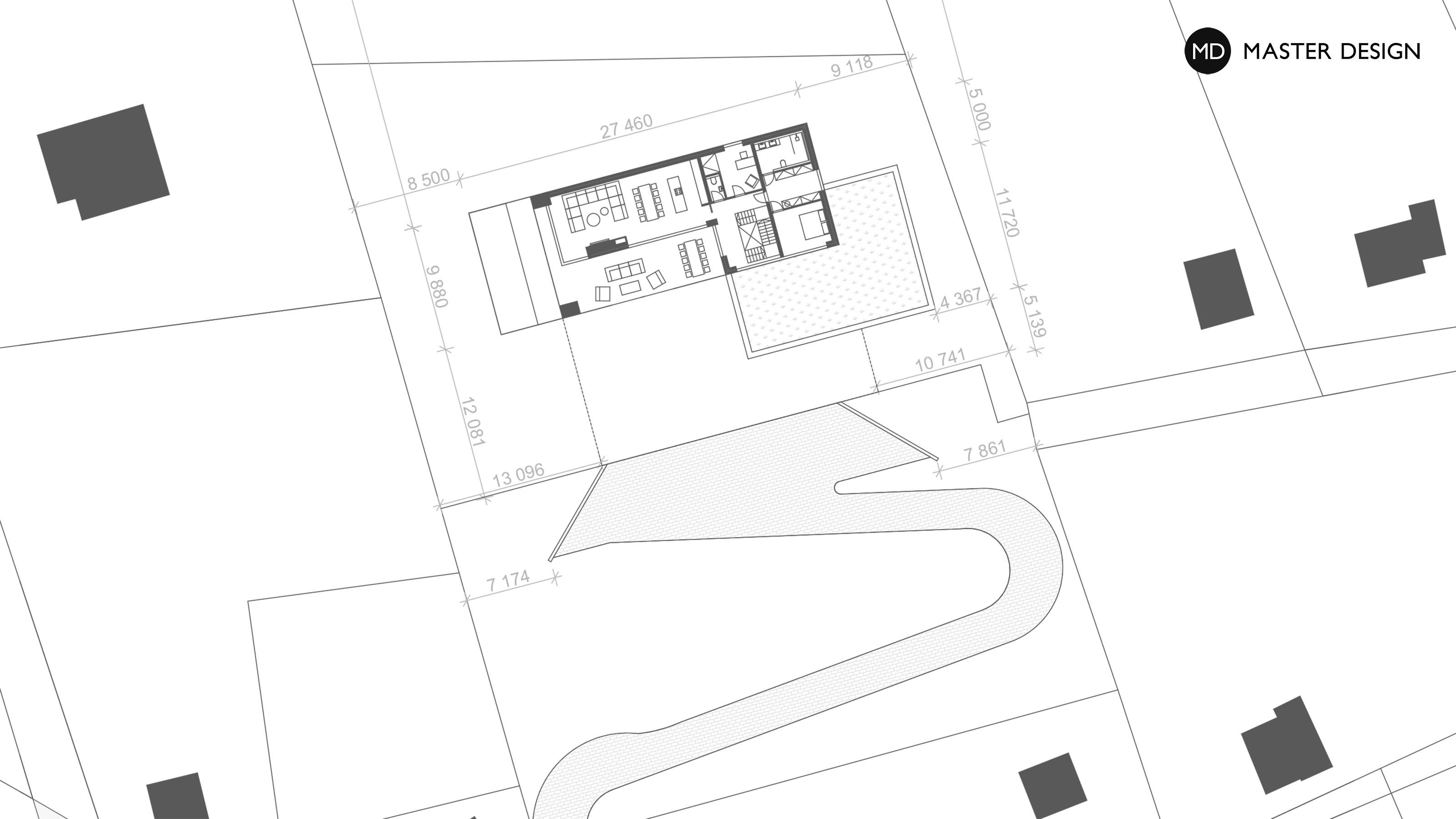 Třípatrová betonová vila schovaná ve svahuLibčice - vizualizace4 Třípatrová betonová vila schovaná ve svahuLibčice - vizualizace4