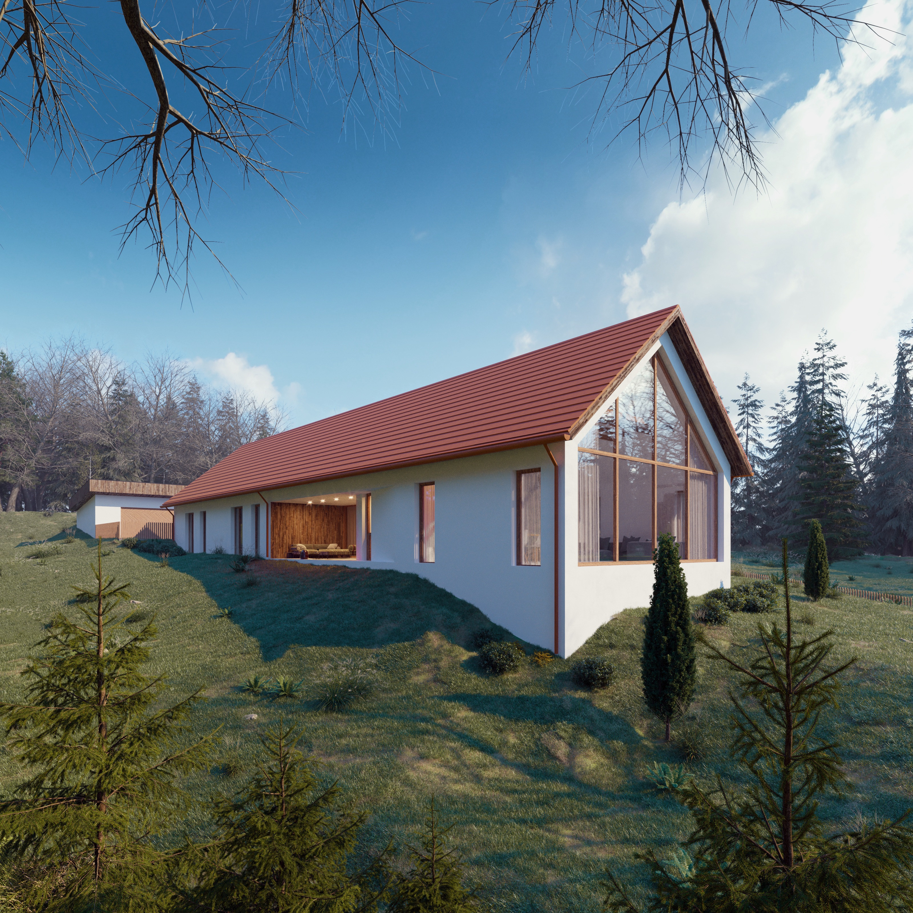 Rodinný dům v sevřeném údolí vycházející z venkovské architektury - Běstvina - preview