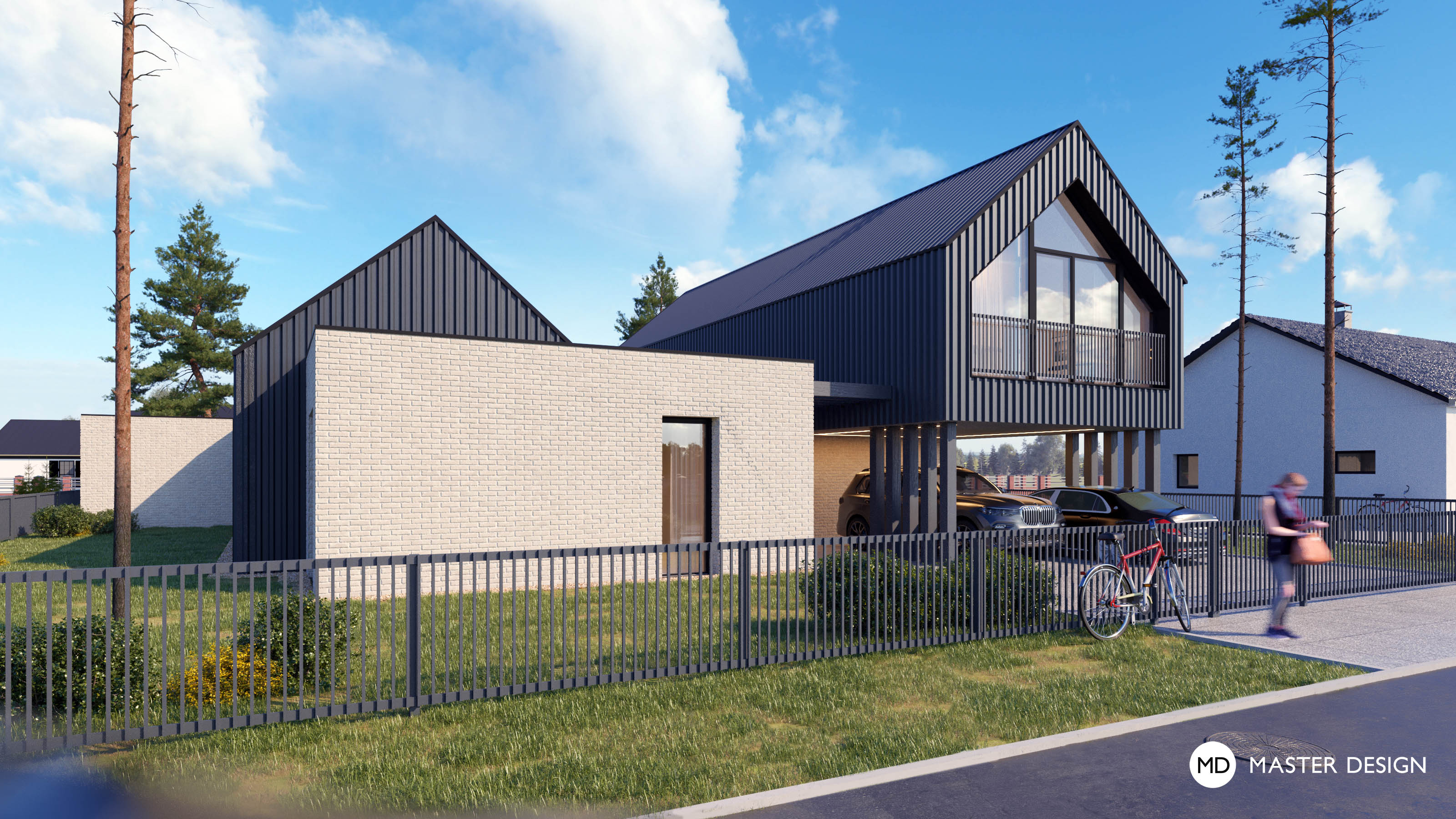 A House with a Pitched Roof Dressed in Trapezoidal Sheet MetalKadaň - visualisation2