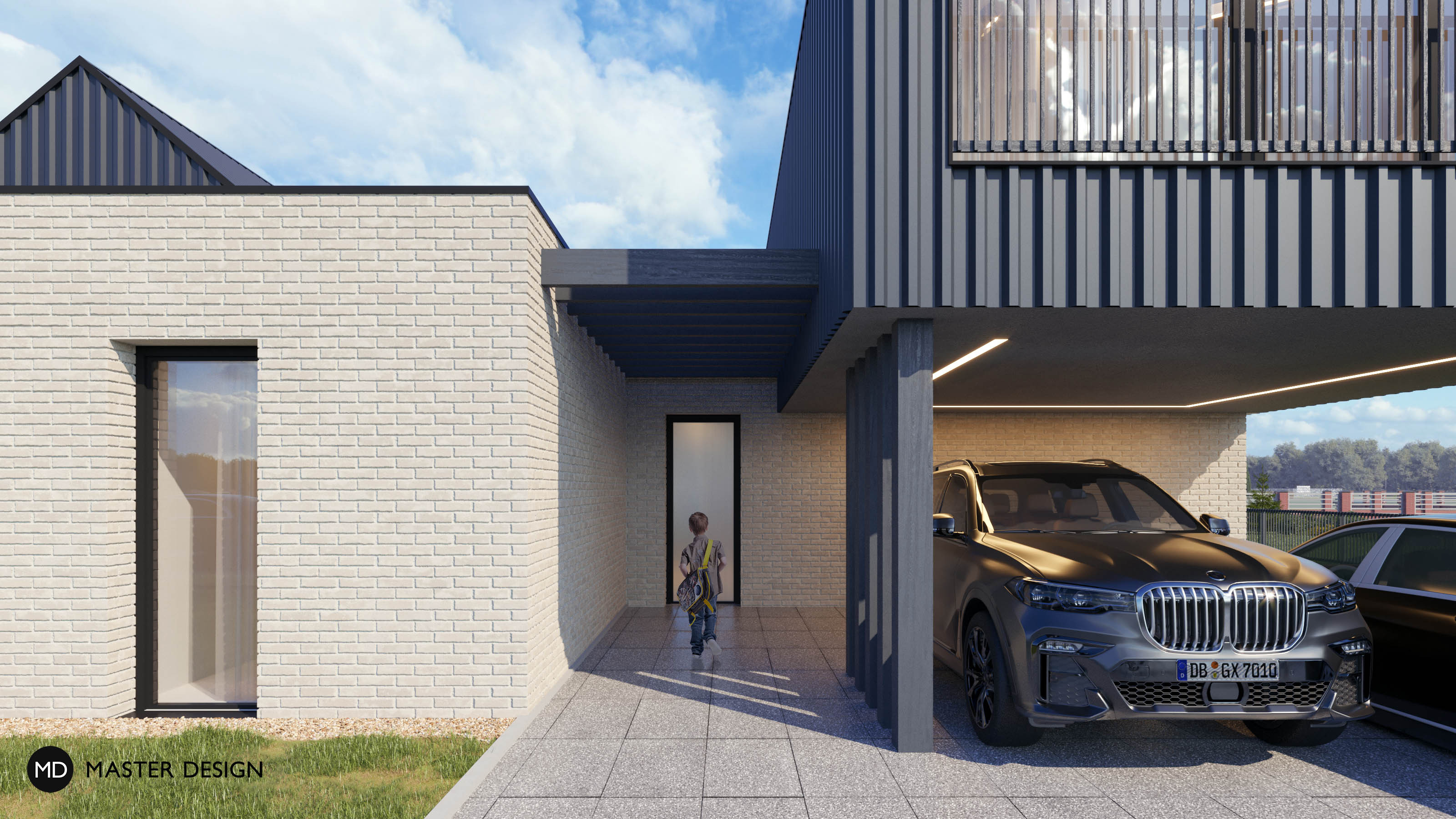 A House with a Pitched Roof Dressed in Trapezoidal Sheet MetalKadaň - visualisation3