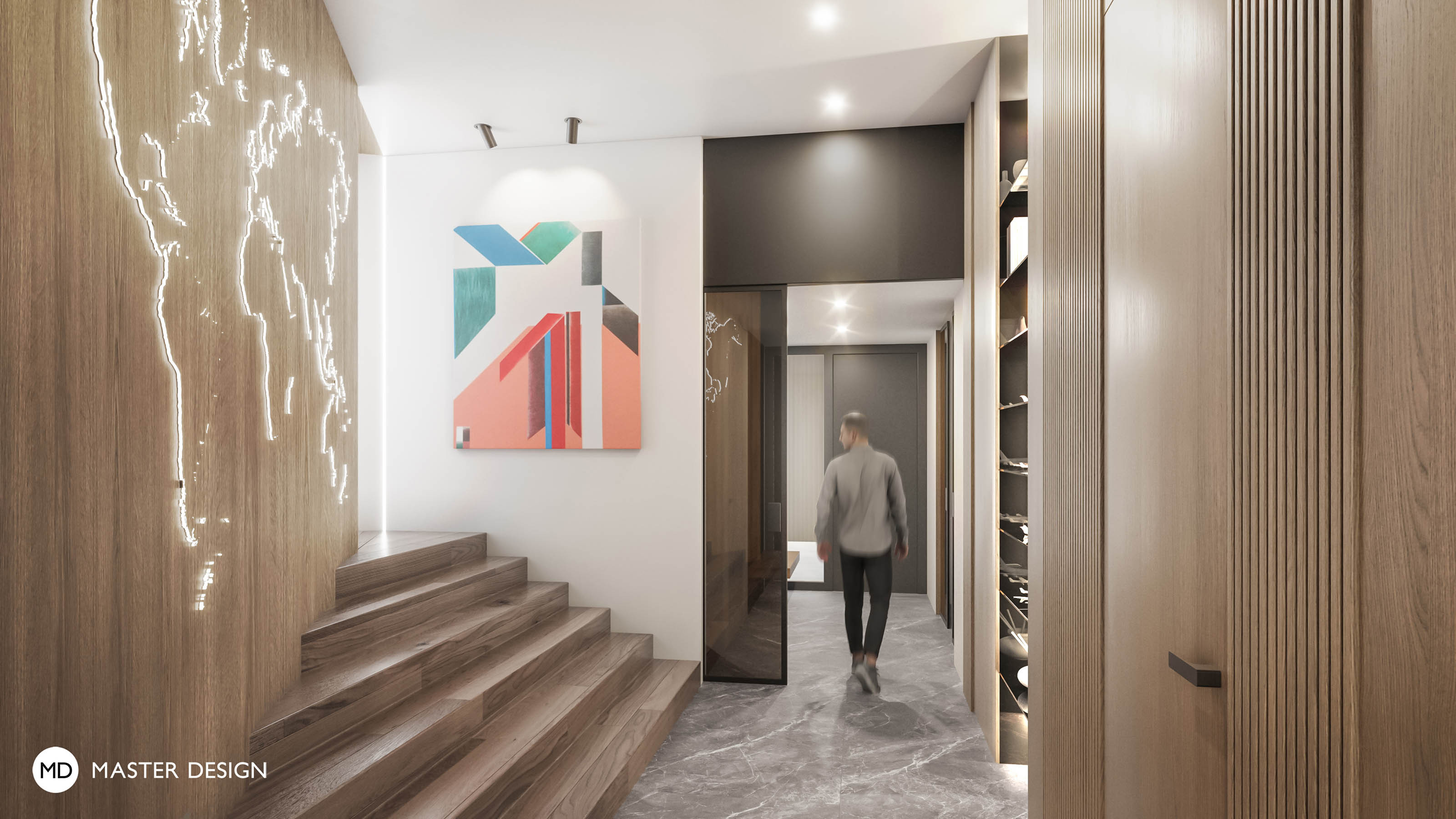 Interiér luxusního bungalovu do tvaru hvězdyUnhošť - vizualizace3 Interiér luxusního bungalovu do tvaru hvězdyUnhošť - vizualizace3