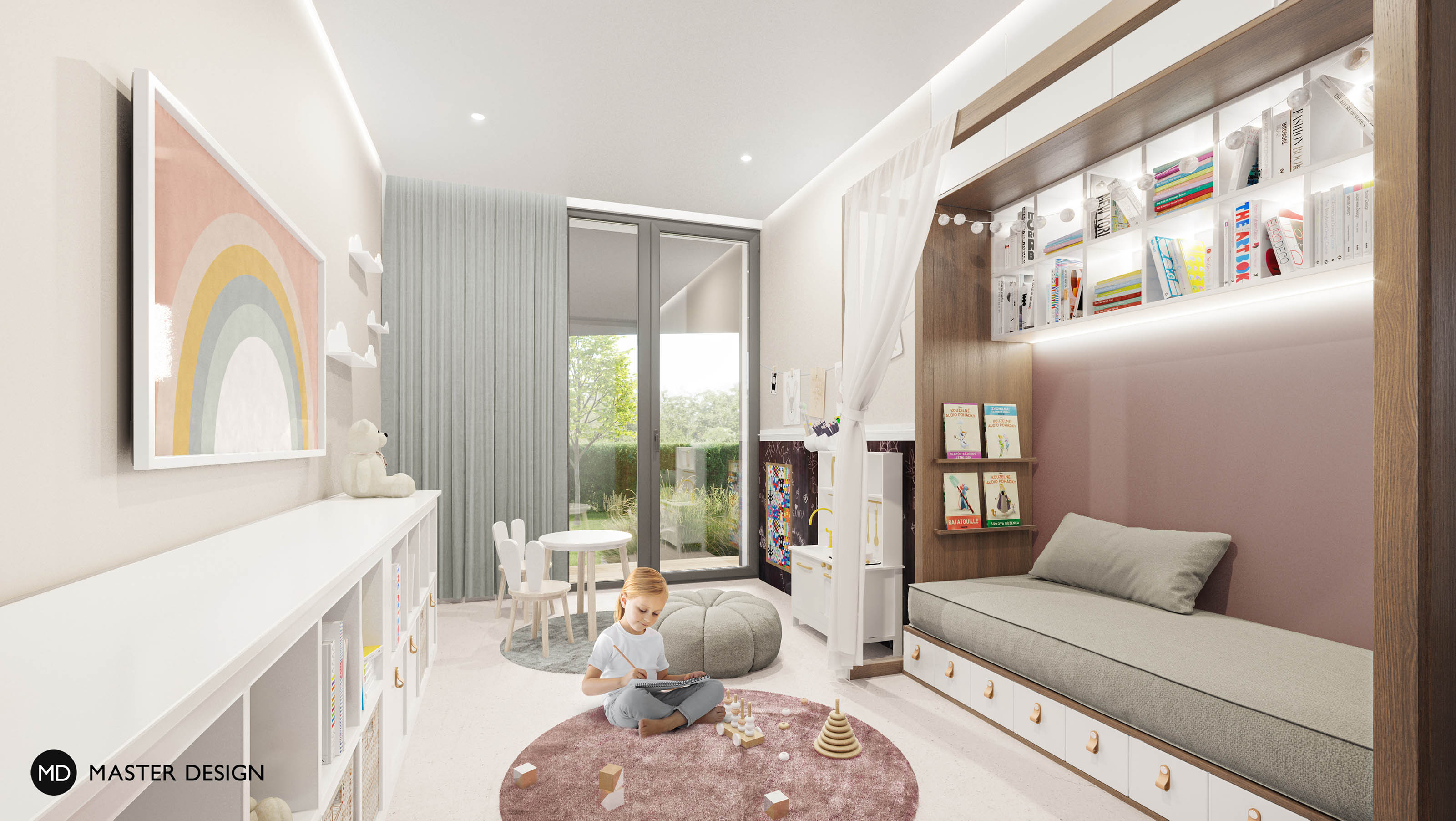 Interiér luxusního bungalovu do tvaru hvězdyUnhošť - vizualizace6 Interiér luxusního bungalovu do tvaru hvězdyUnhošť - vizualizace6