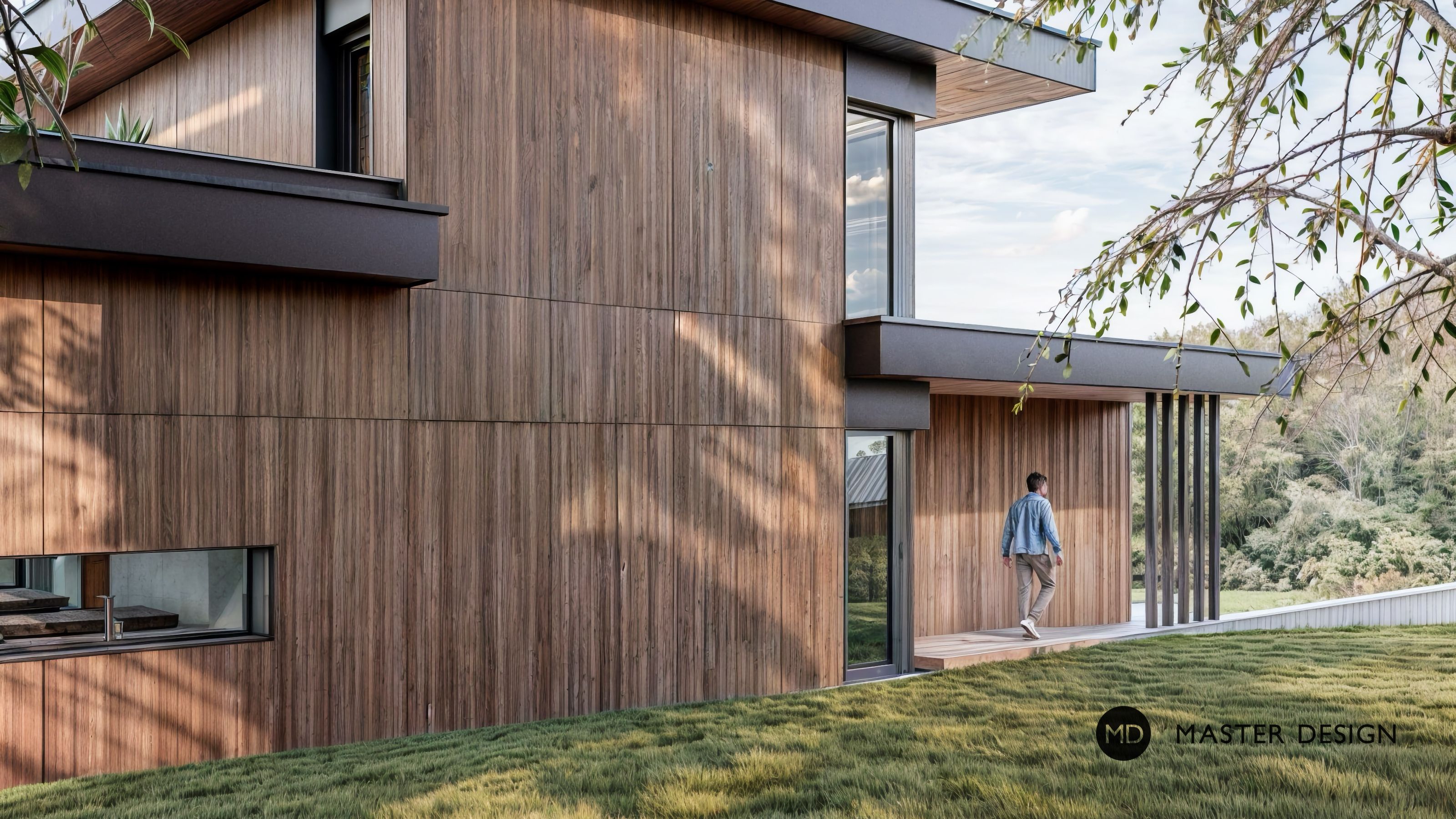 Three-story villa with large-format tilesPraha - visualisation4