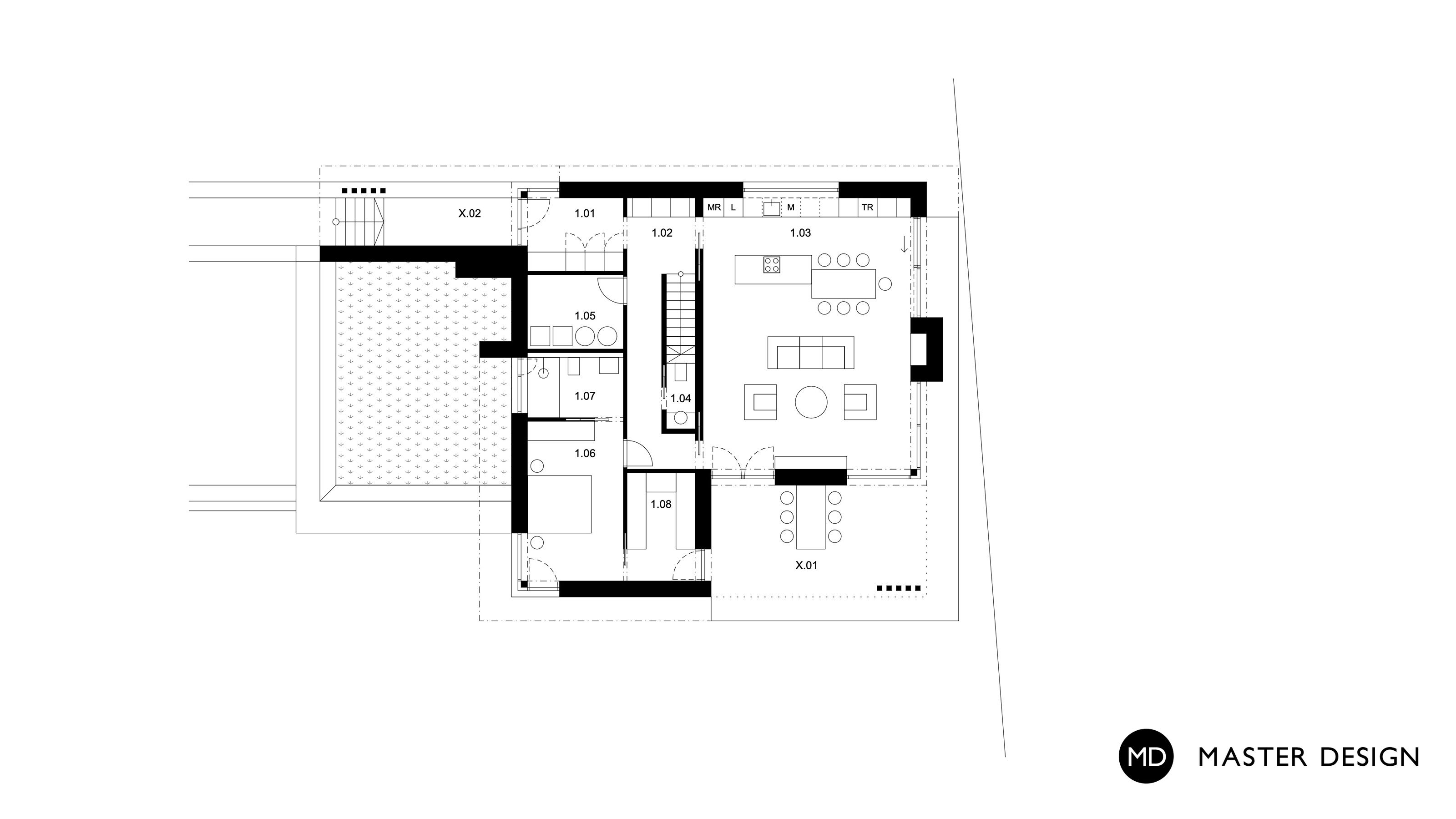 Three-story villa with large-format tilesPraha - visualisation5