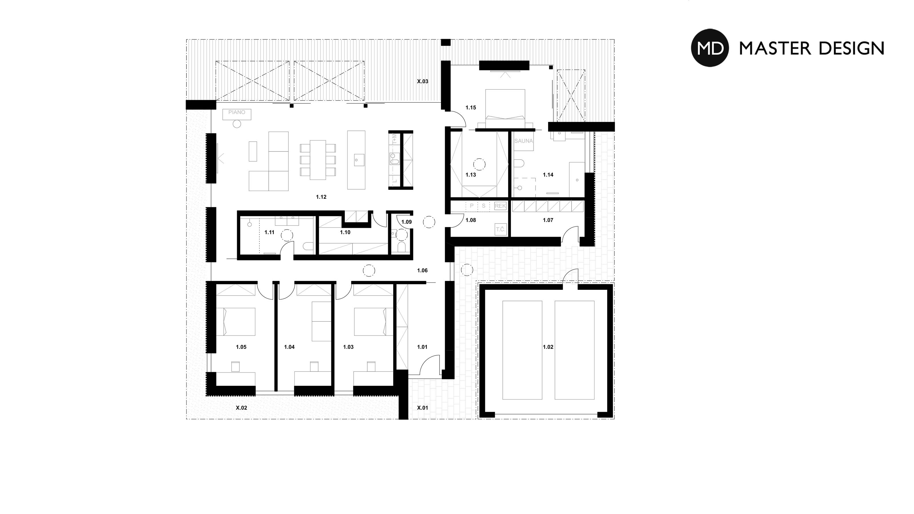 Bungalov z pohledového betonuOstrava Plesná - vizualizace3 Bungalov z pohledového betonuOstrava Plesná - vizualizace3