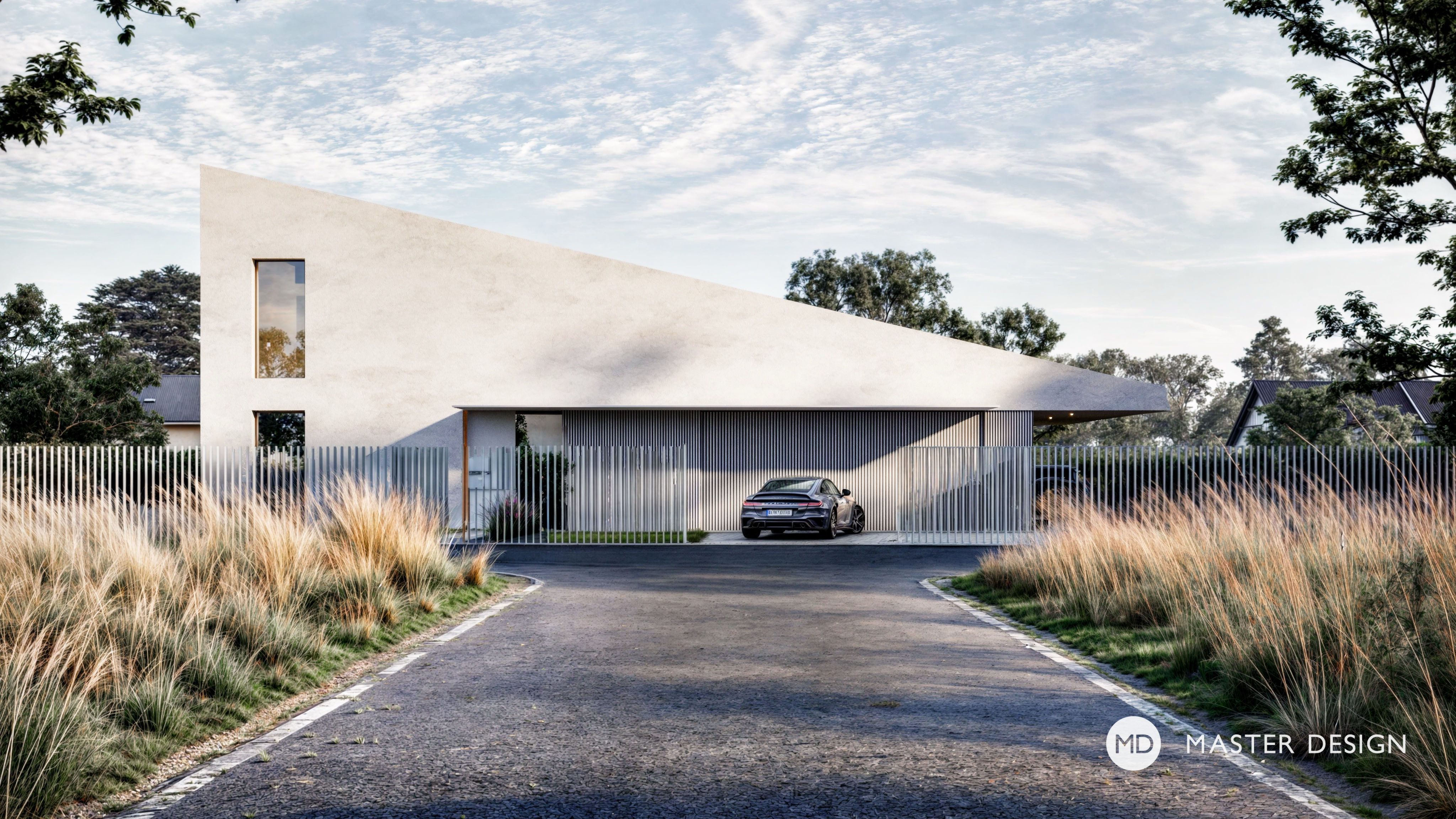 Minimalistický moderní dům s pultovou střechouKřenice - vizualizace2 Minimalistický moderní dům s pultovou střechouKřenice - vizualizace2