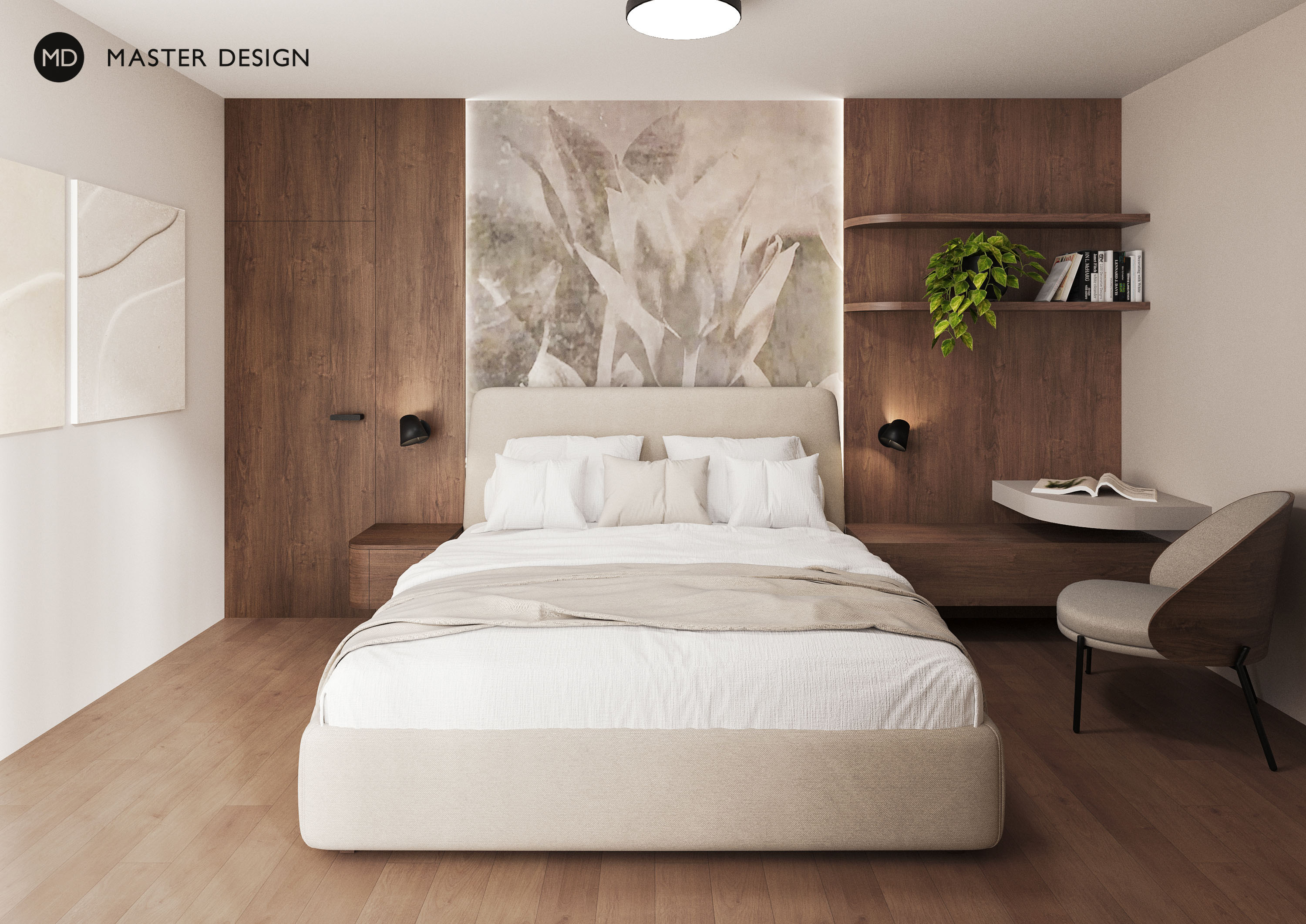 Modern house wooden interiorPraha Libuš - visualisation6