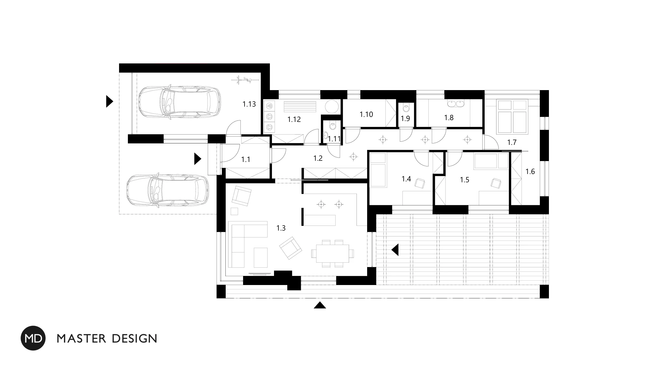 Low energy bungalow with a flat roof rackDěhylov u Ostravy - visualisation4