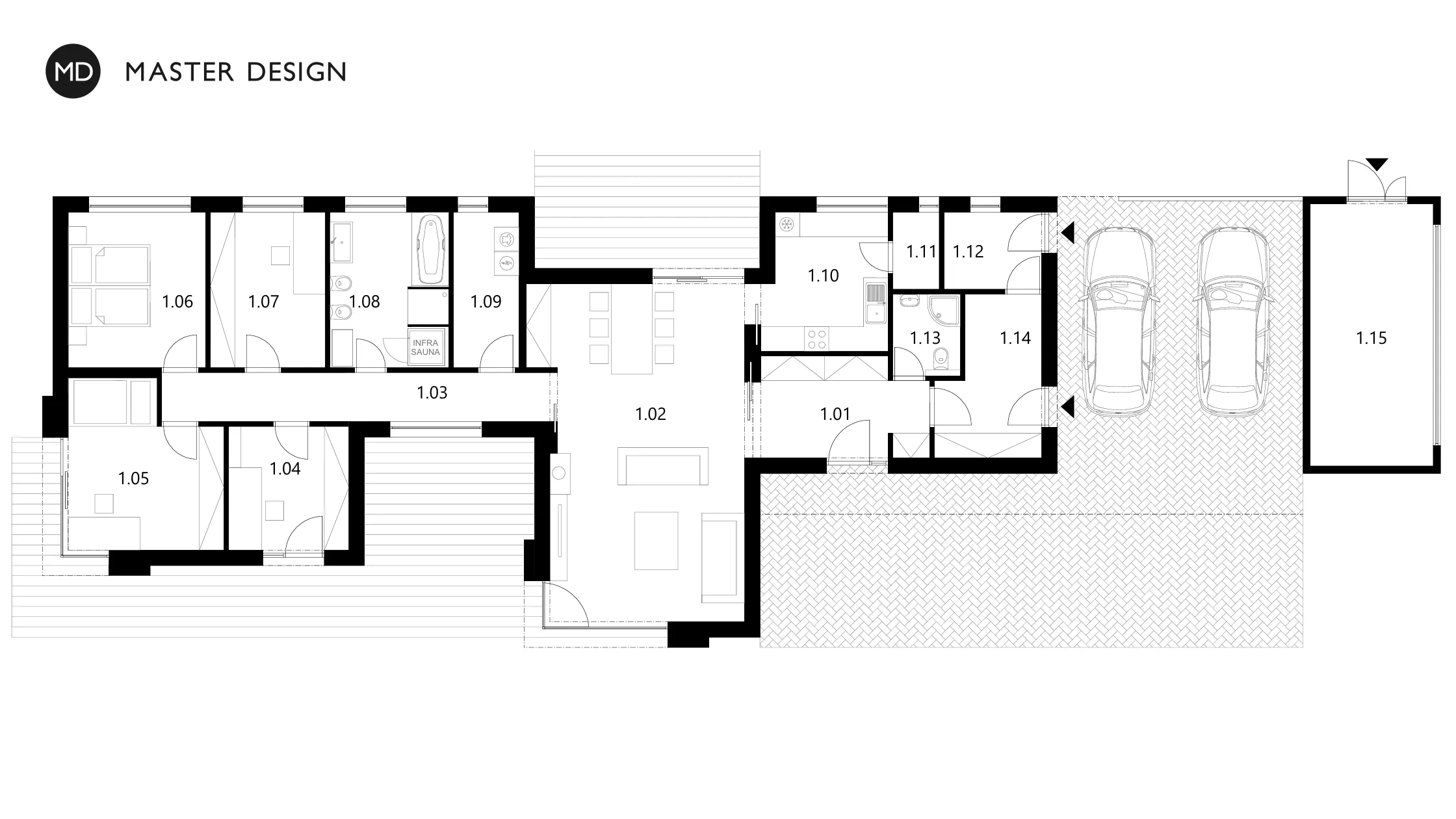 Moderní bungalov v horách s dřevěným obklademPstruží - vizualizace4 Moderní bungalov v horách s dřevěným obklademPstruží - vizualizace4