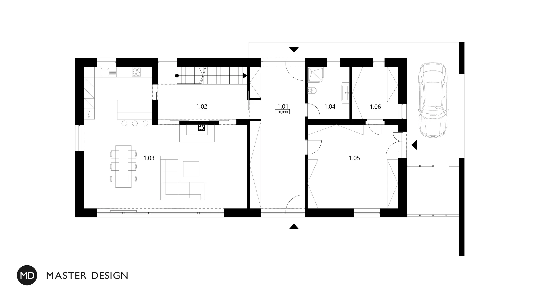 Passive house with a tin roof and facadeHluboká nad Vltavou - visualisation5 Passive house with a tin roof and facadeHluboká nad Vltavou - visualisation5