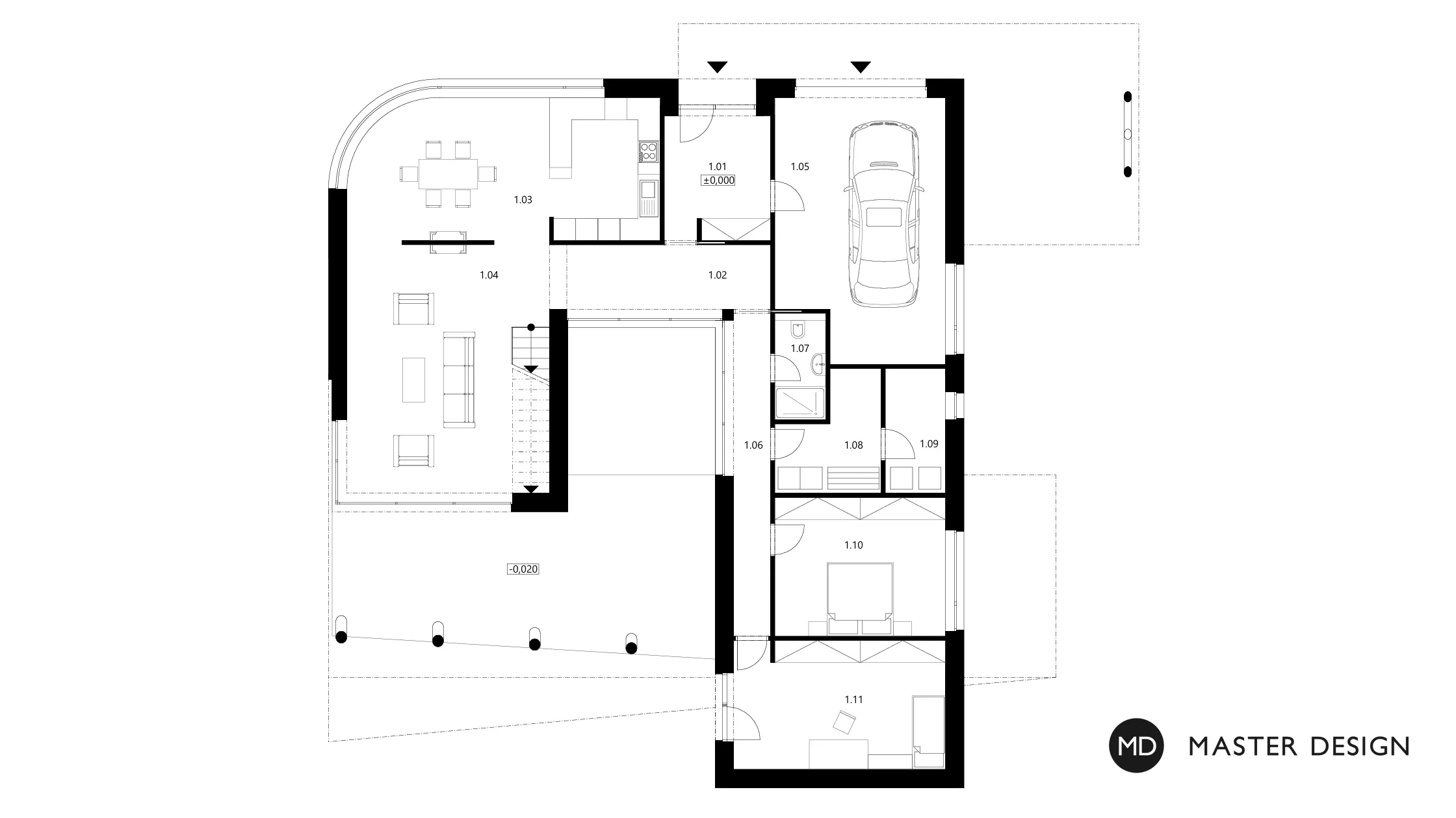 Luxusní atriový dům s elegantními křivkamiStará Bělá v Ostravě - vizualizace6 Luxusní atriový dům s elegantními křivkamiStará Bělá v Ostravě - vizualizace6