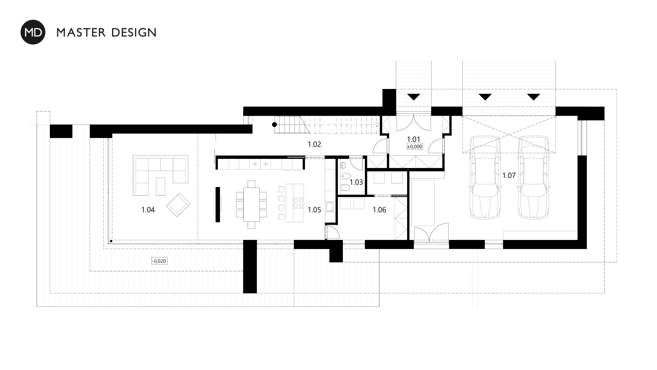 Luxury passive house with glassed overlooking of the gardenBrušperk - visualisation5
