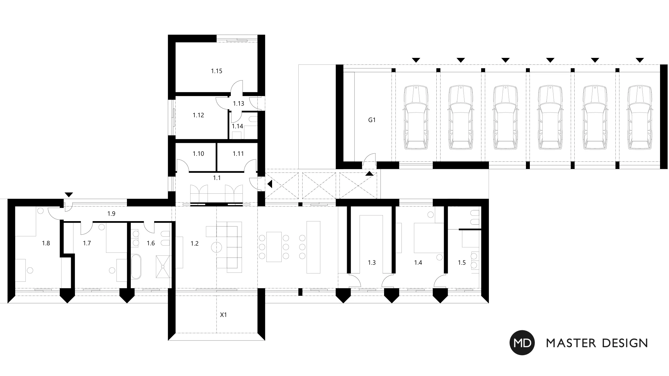 Family House with a Facade of Burned WoodČeladná - visualisation4