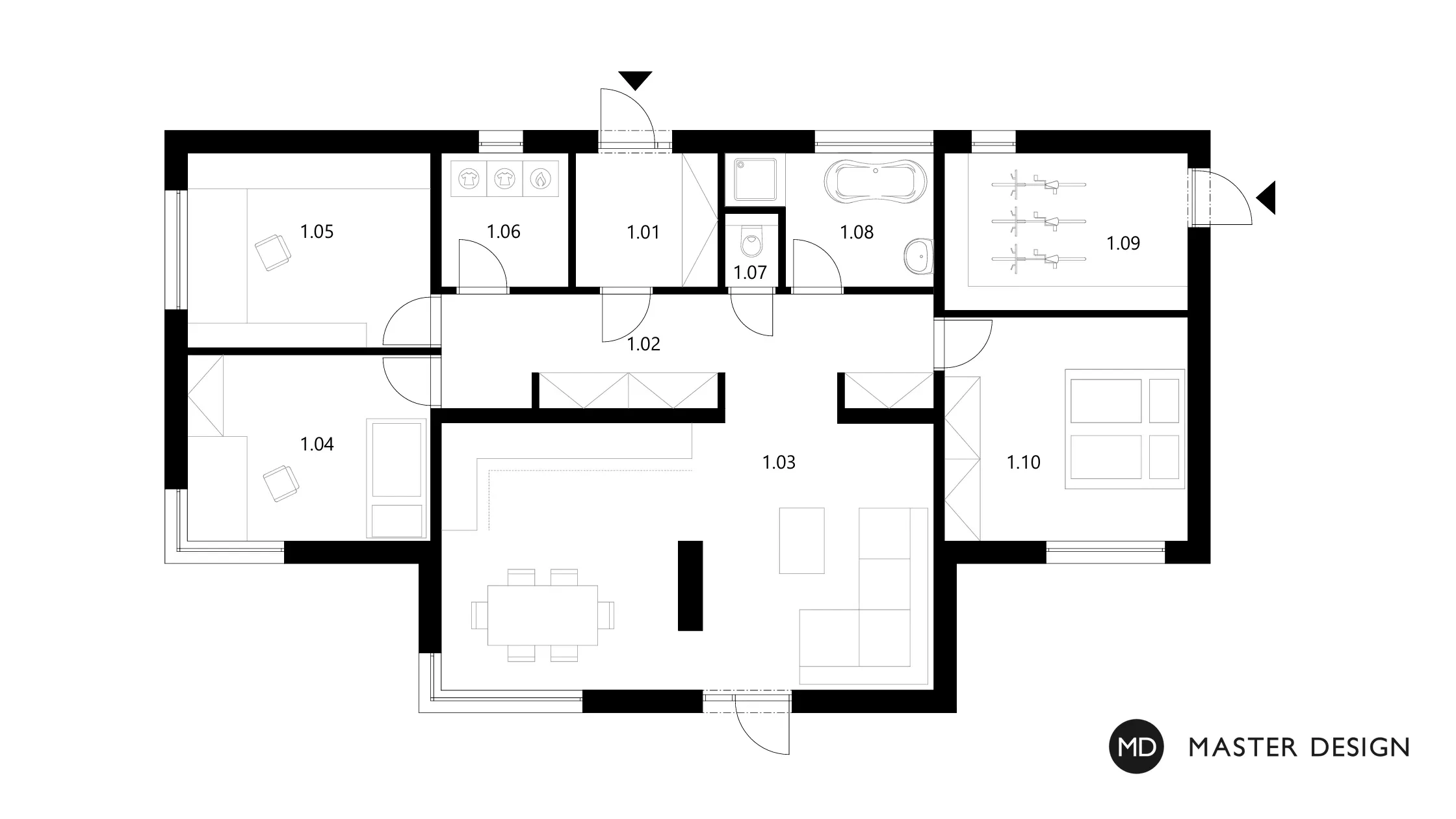 Bungalow with lean roofsKarviná - visualisation4 Bungalow with lean roofsKarviná - visualisation4