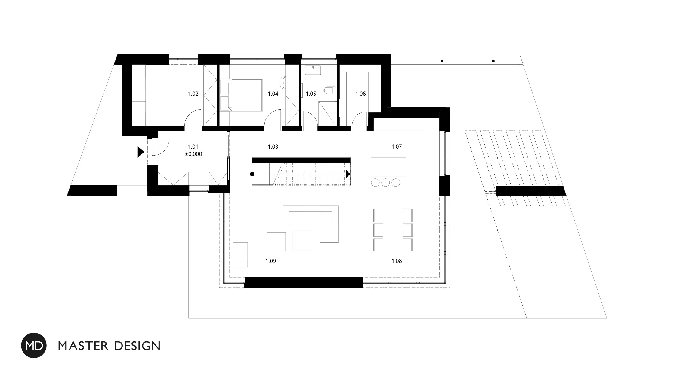 Low-energy house with sunny terraceMladá Vožice u Tábora - visualisation5 Low-energy house with sunny terraceMladá Vožice u Tábora - visualisation5